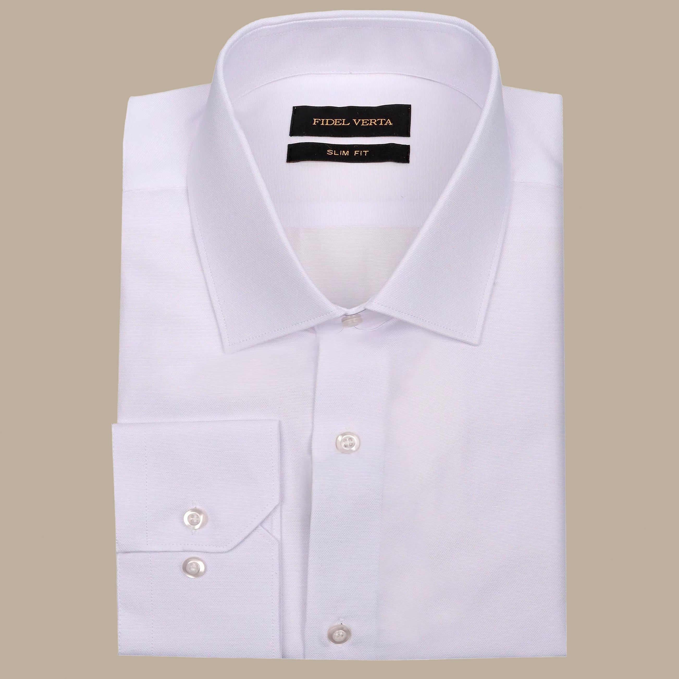 White Slim Fit Oxford Shirt