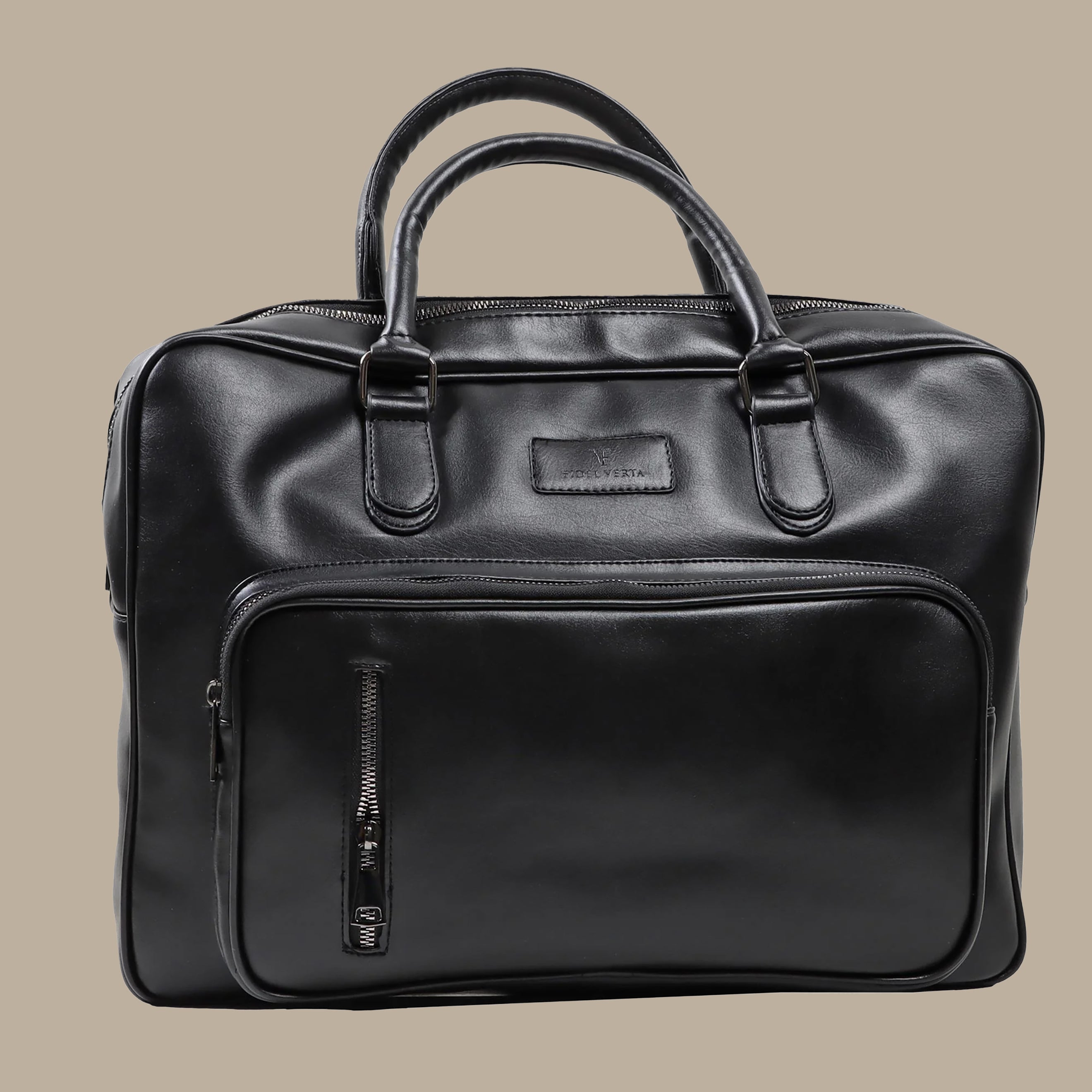 Sleek Laptop Bag Leather Black