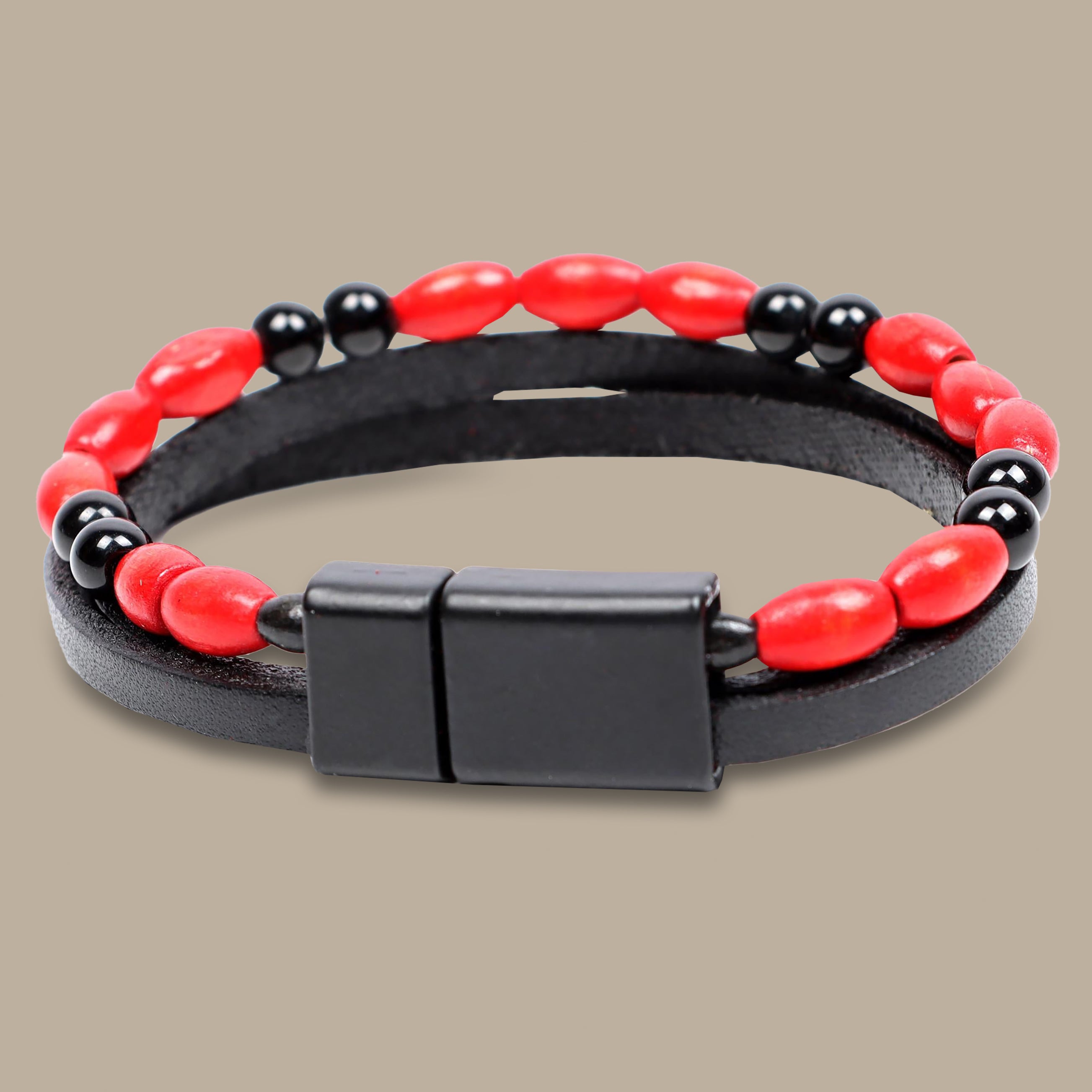 Leather Bracelet With Stones