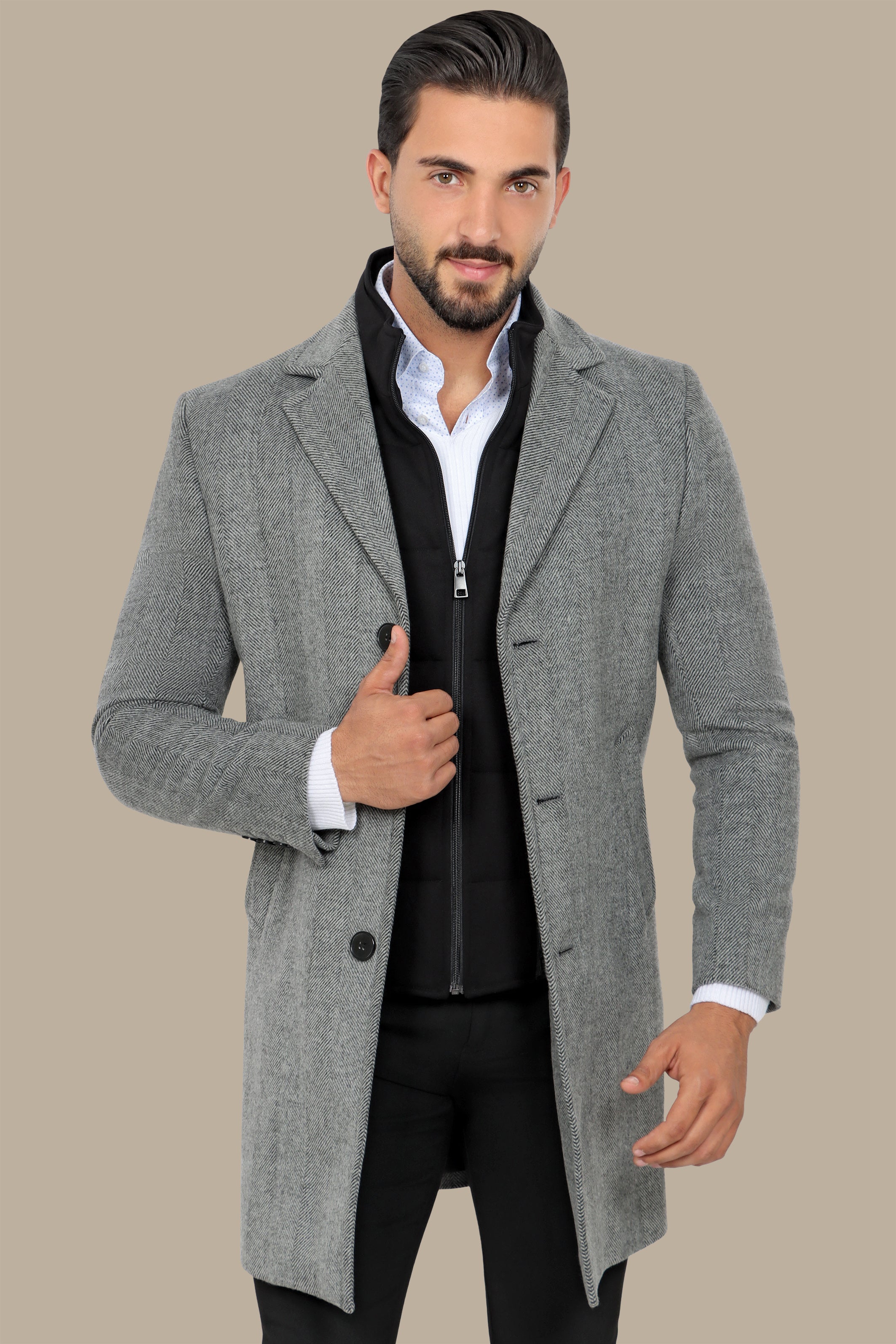 Detachable Hoodie Coat – Grey