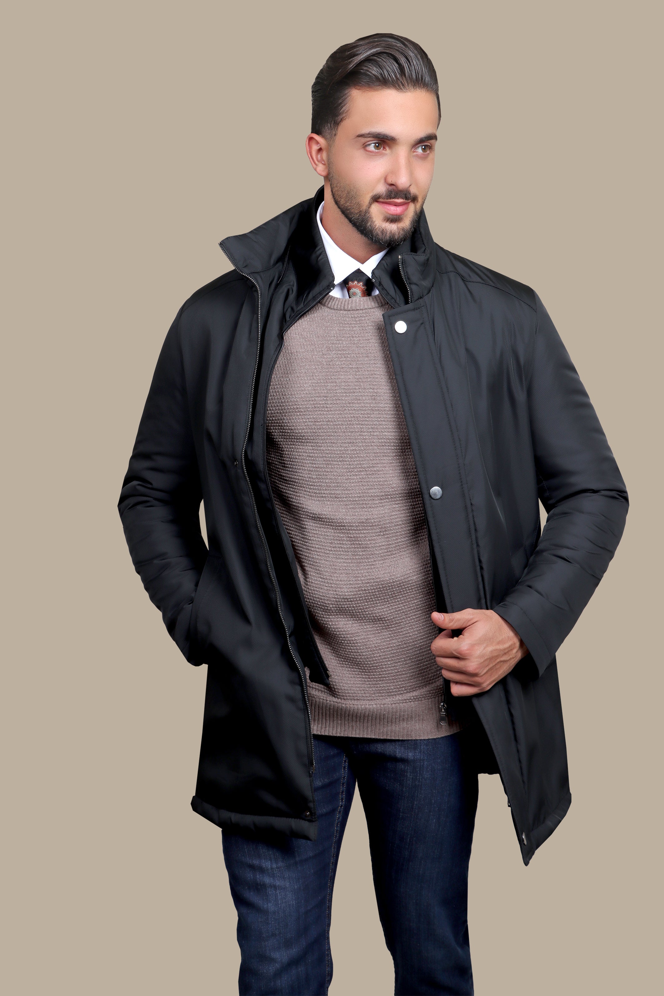 Black Beauty: Parka Perfection with Detachable Collar