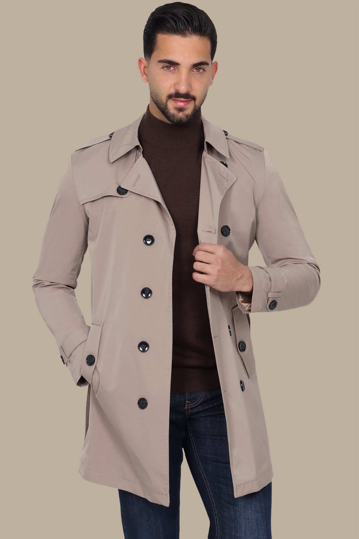 Classic Double-Breasted Trench Coat