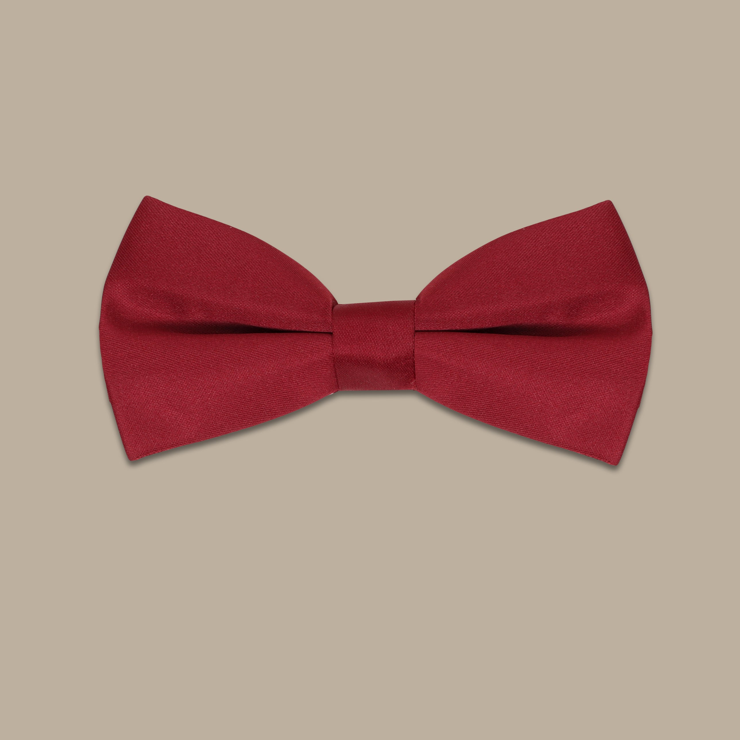 Burgundy Bliss: The Satin Basic Bowtie
