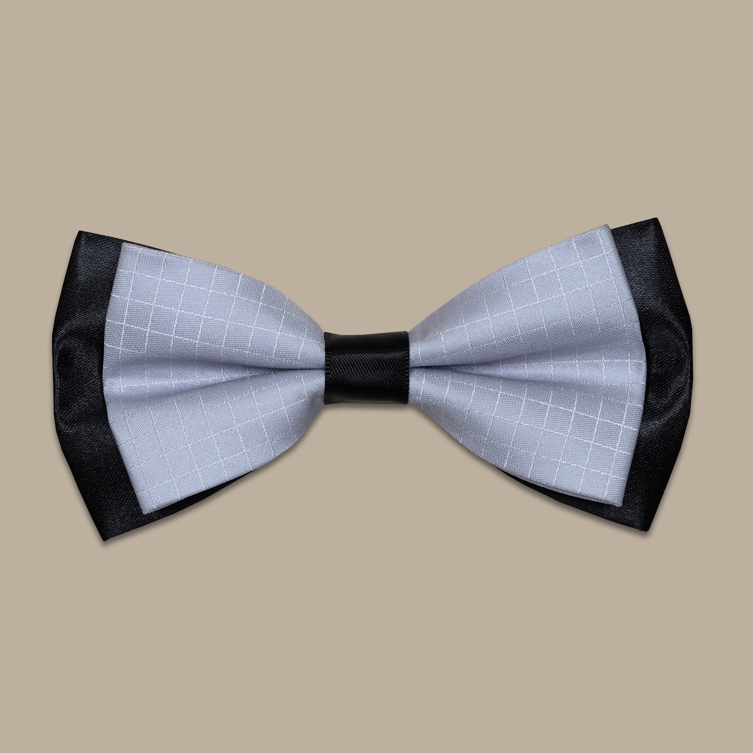 Silver & Black Checks Bowtie