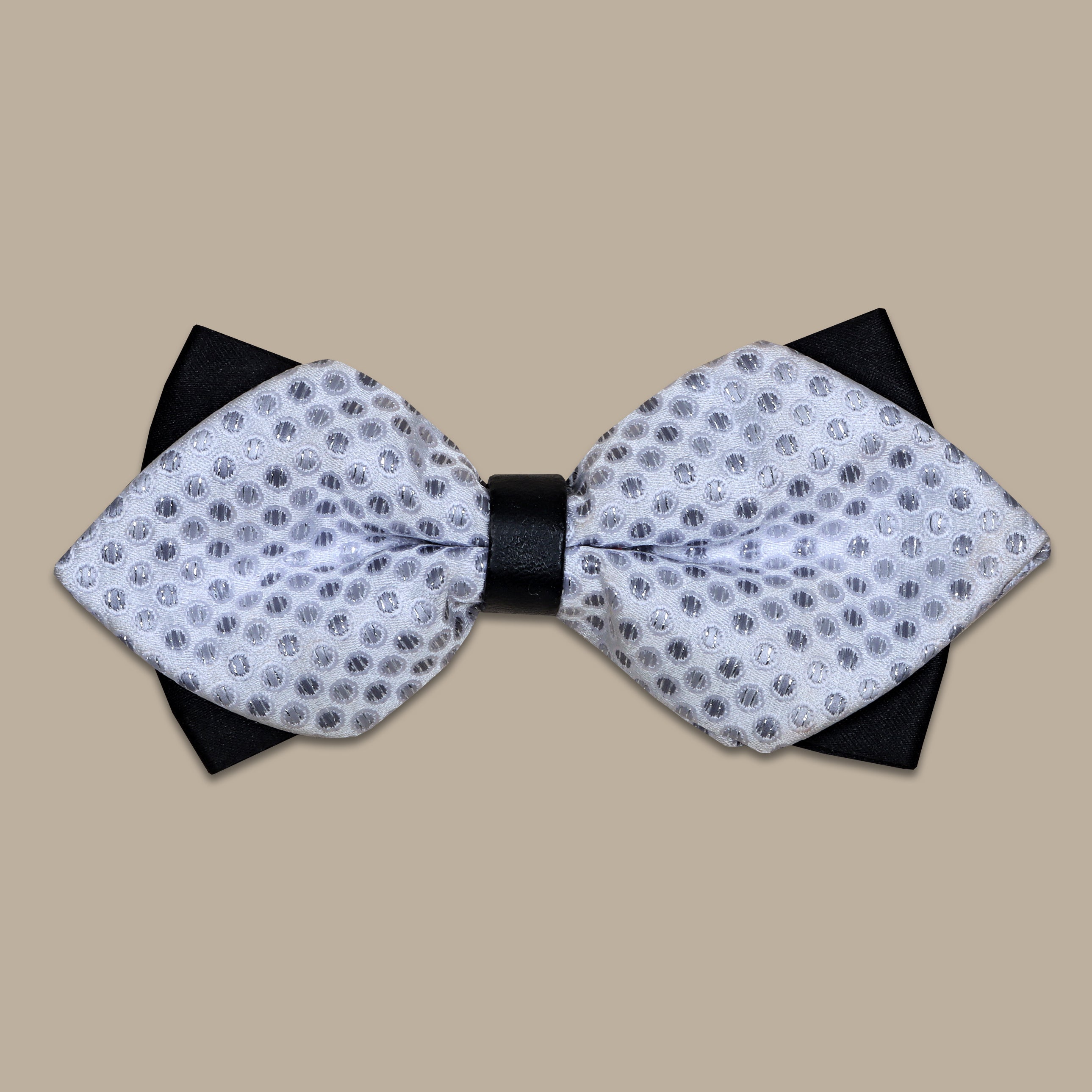 Silver & Black Printed Bowtie