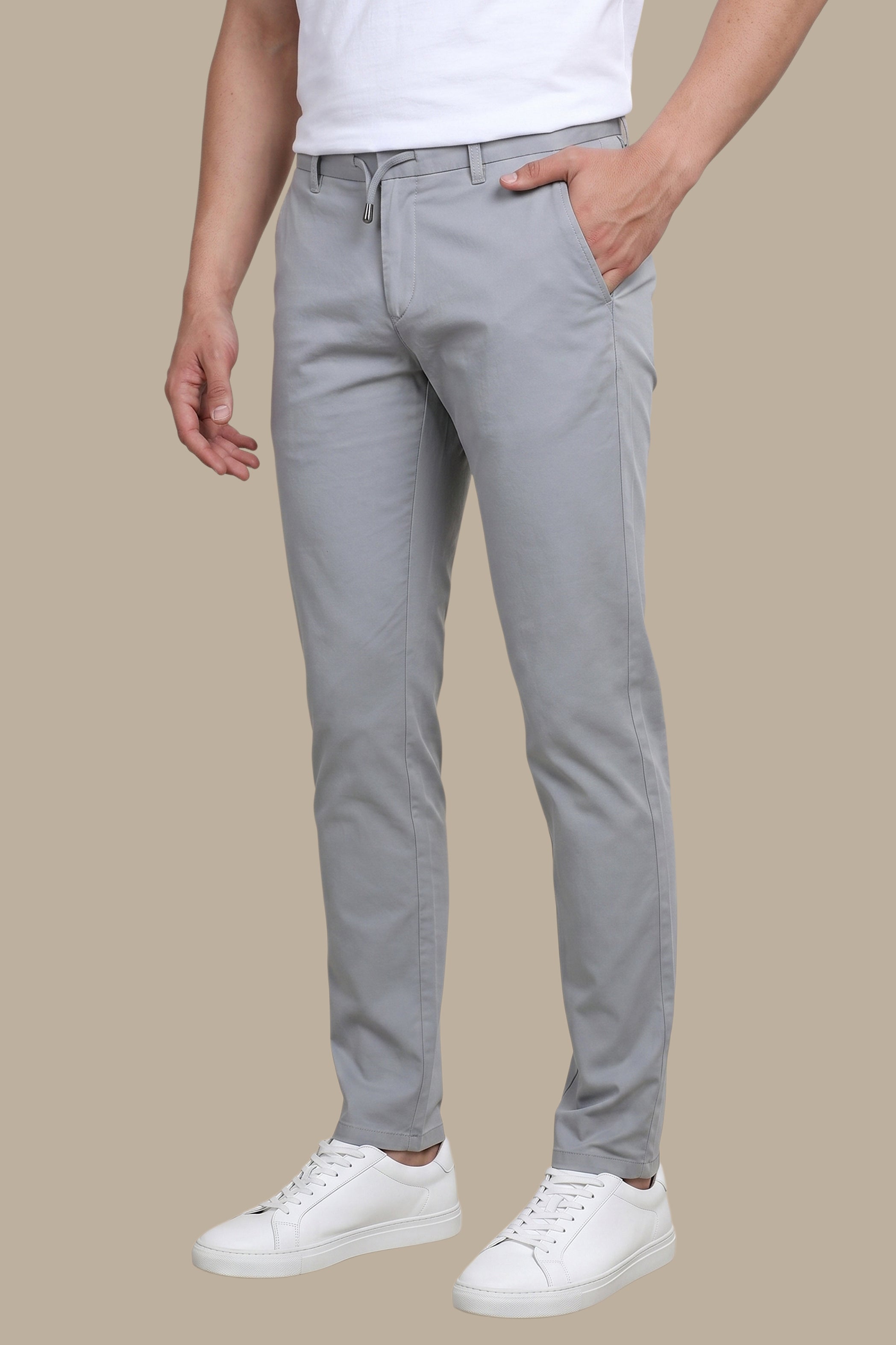 Fashion Trouser With Elastic Band | Gray