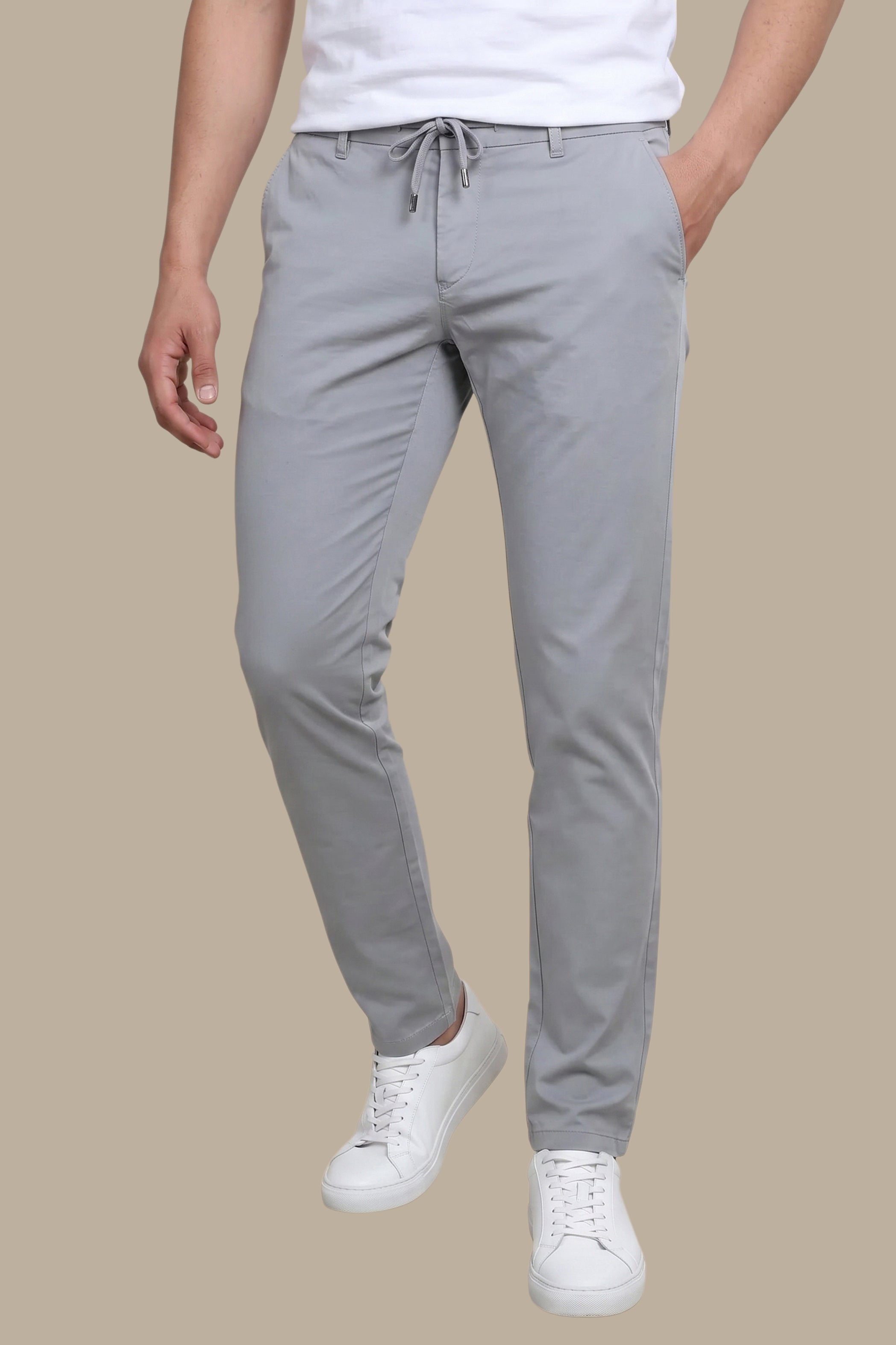 Fashion Trouser With Elastic Band | Gray