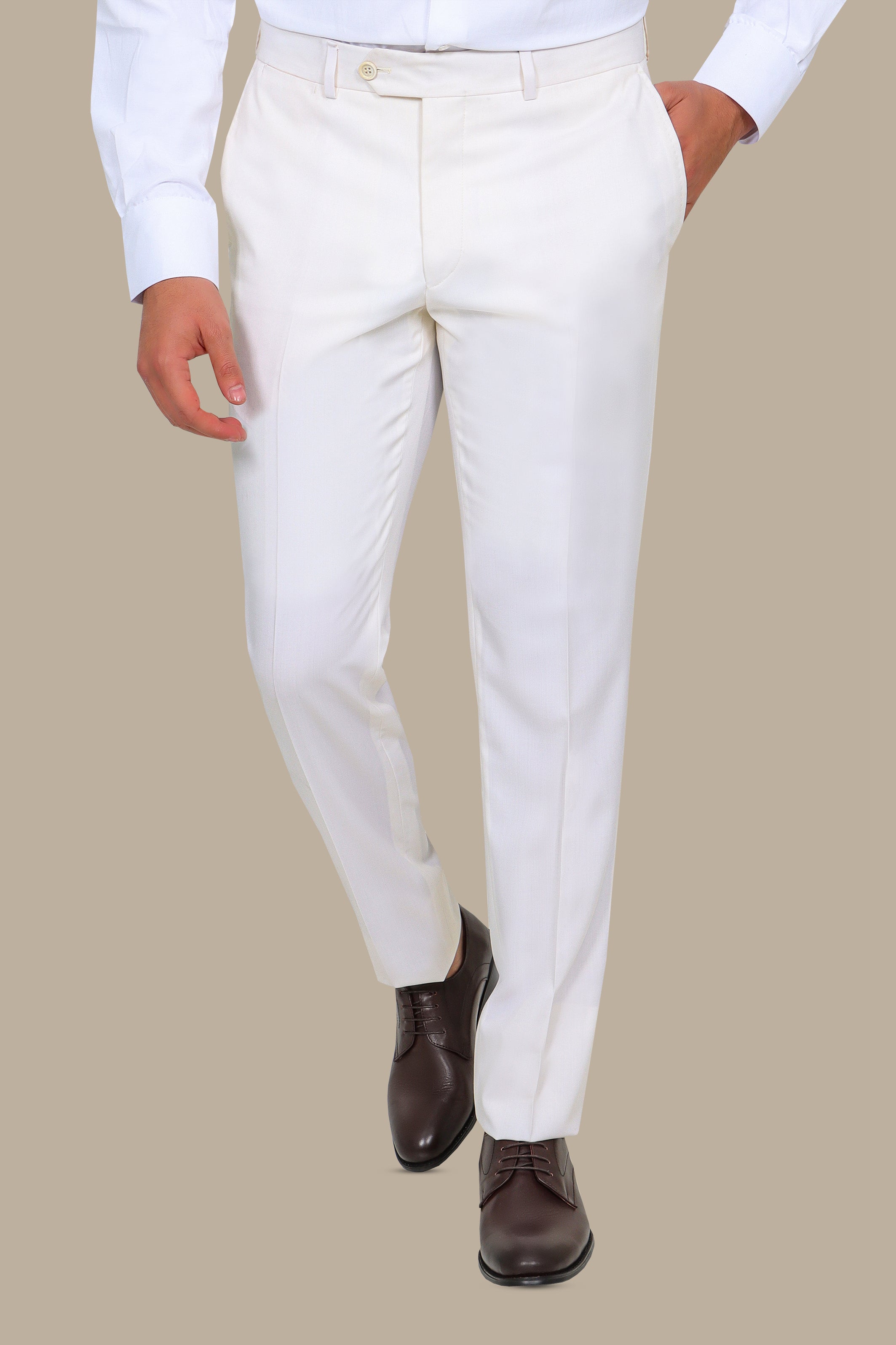 Off White Tuxedo Pants