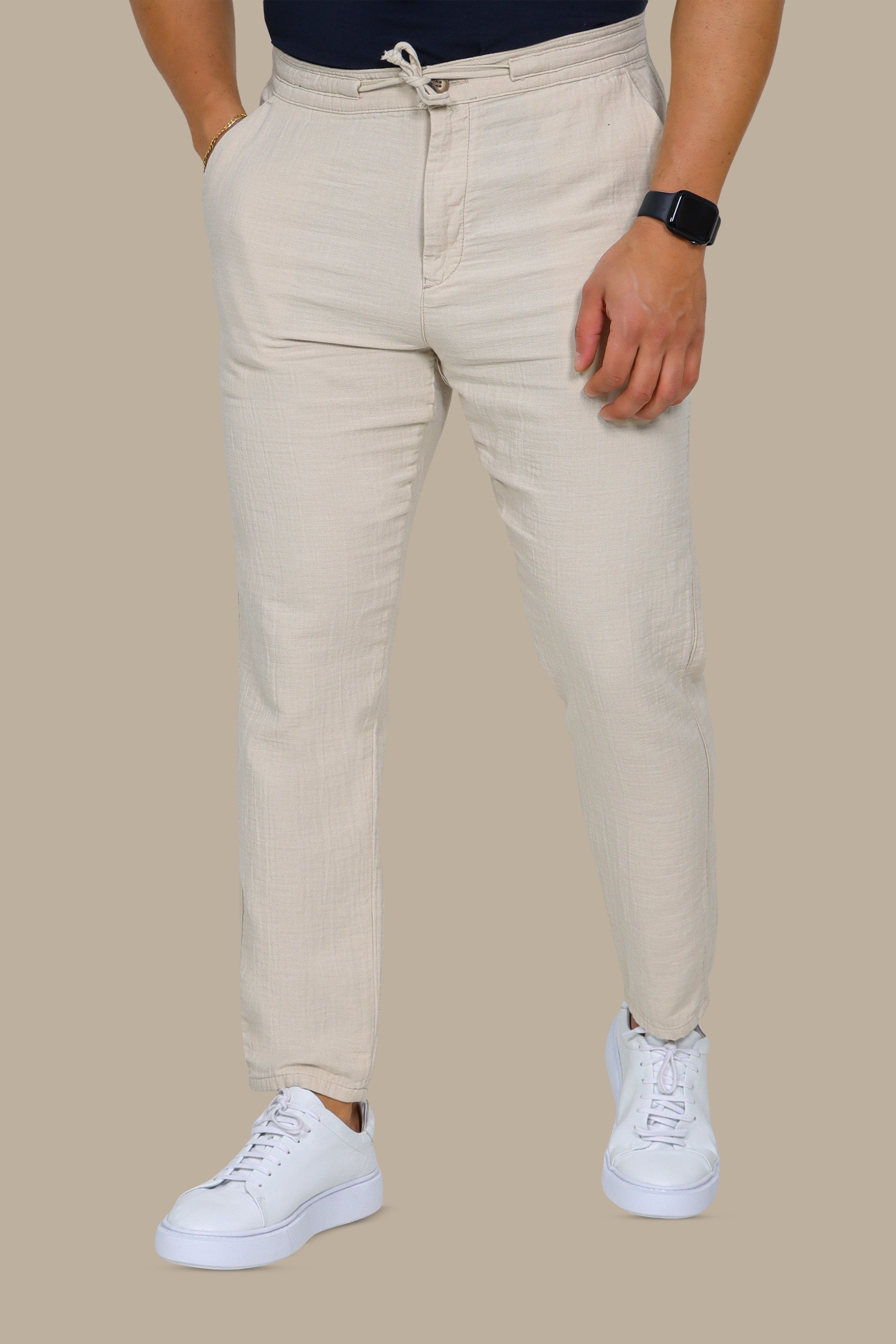 Classic Beige Linen Pant