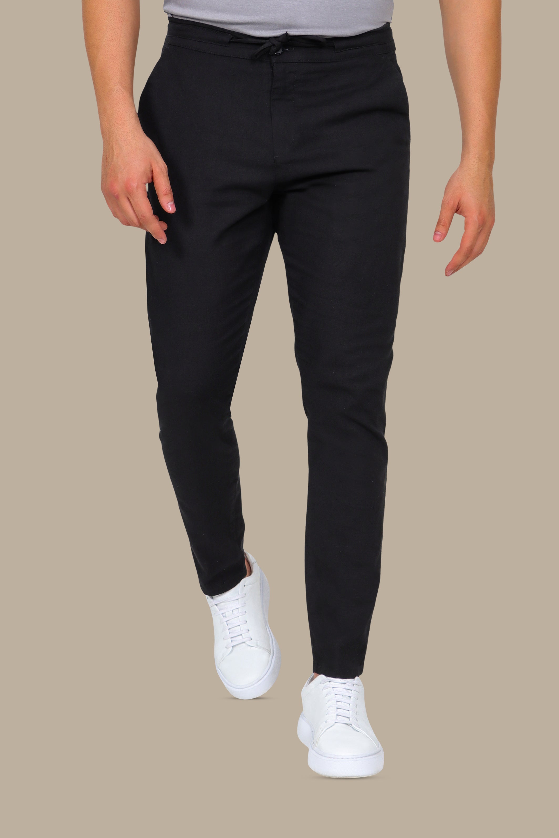Essential Comfort: Basic Linen Pants in Black