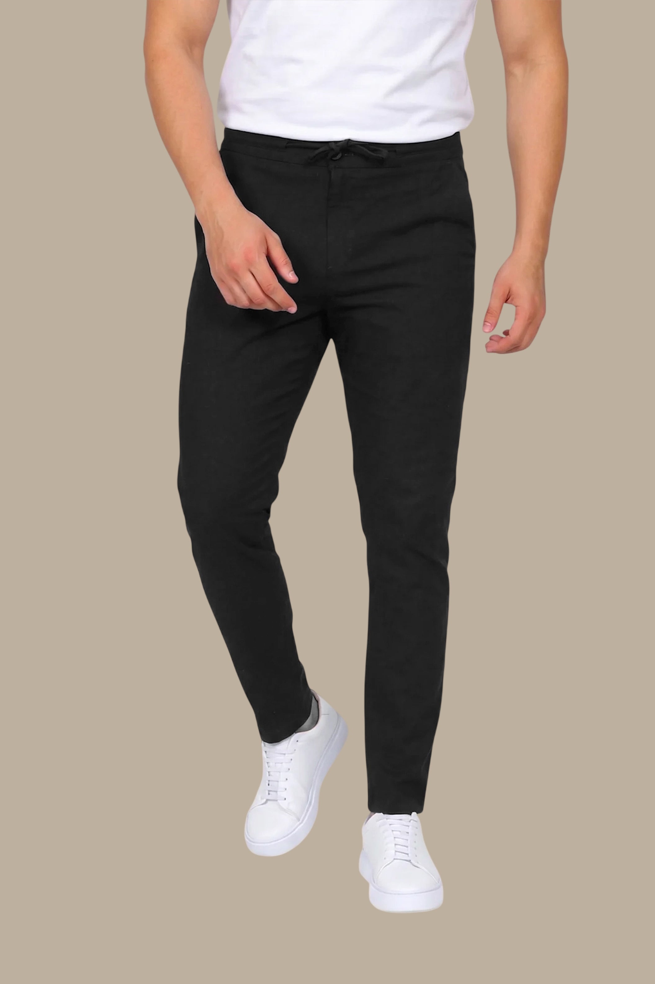 Essential Comfort: Basic Linen Pants in Black