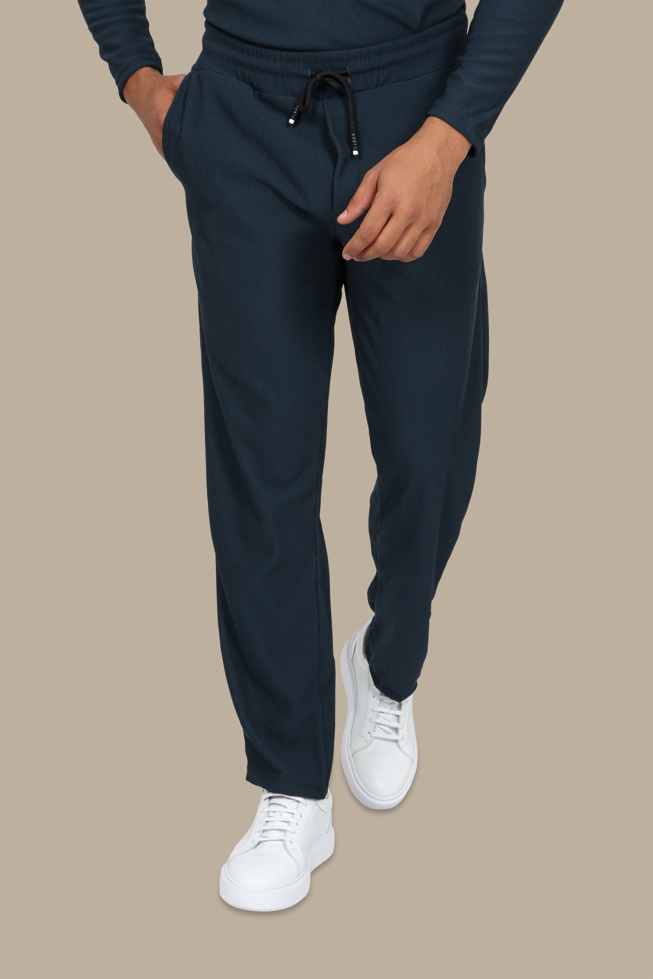 Pant Baggy Ribbed Plain Petrol