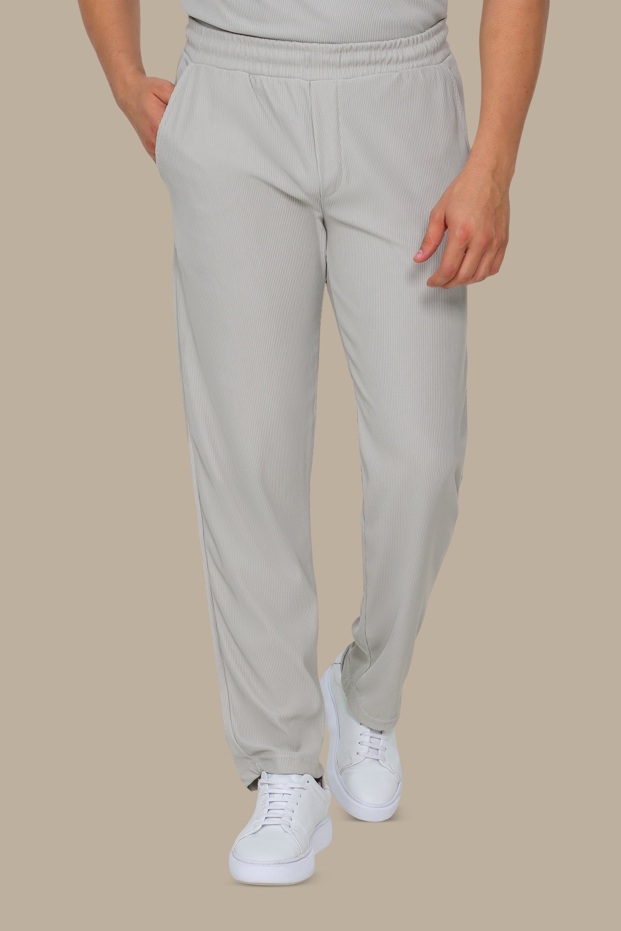 Pant Baggy Ribbed Plain Grey