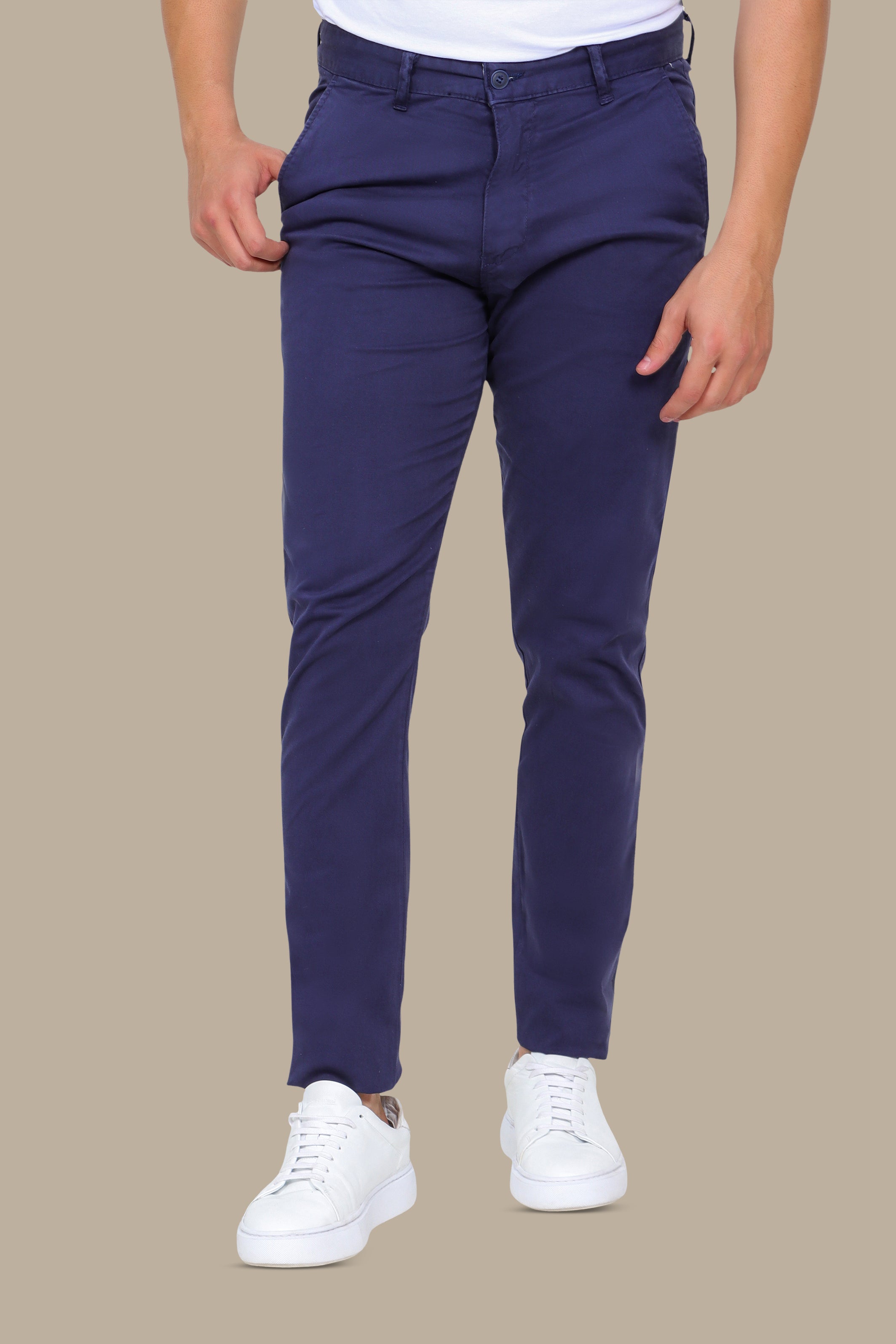 Navy Plain Chinos