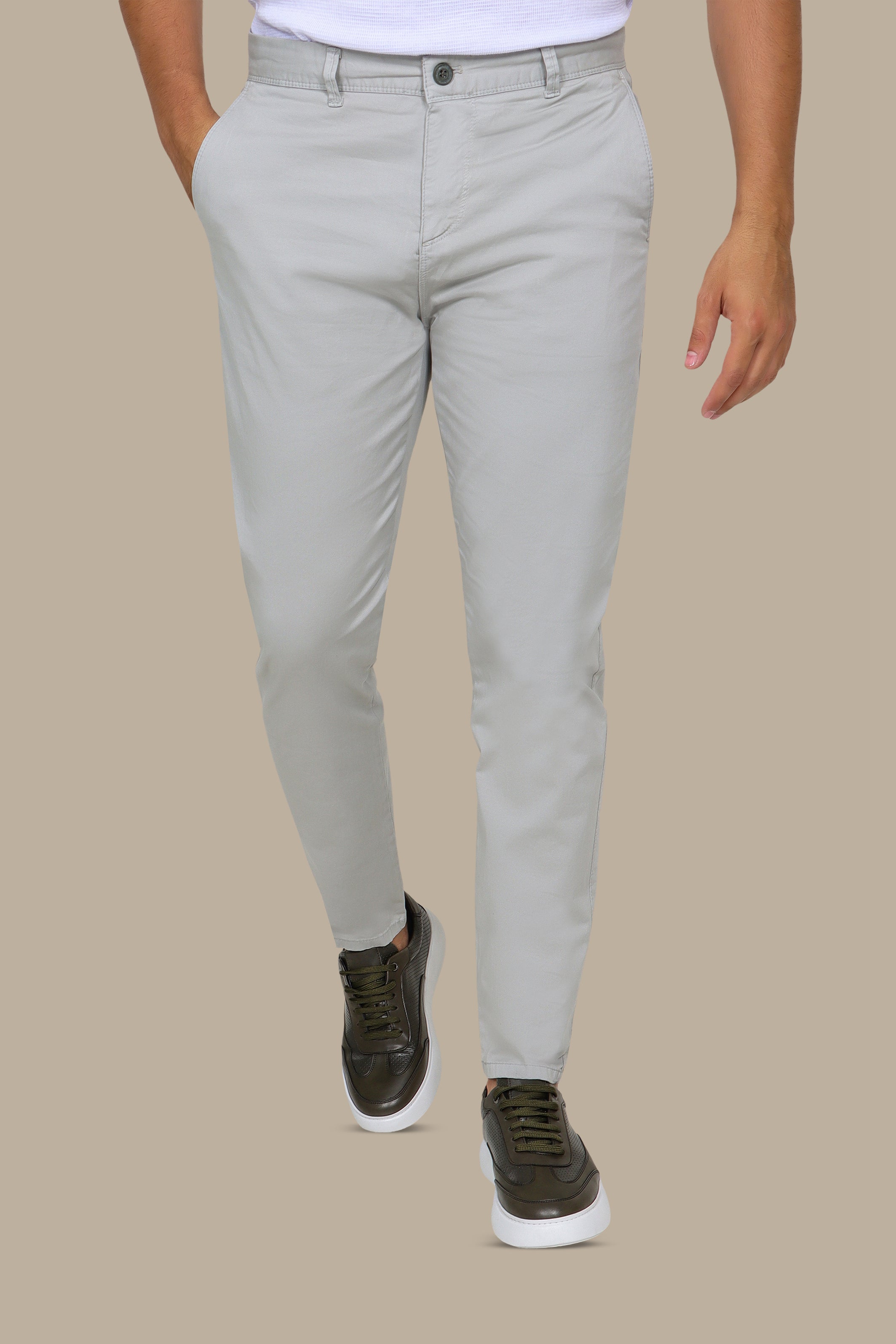 Light Grey Plain Chinos