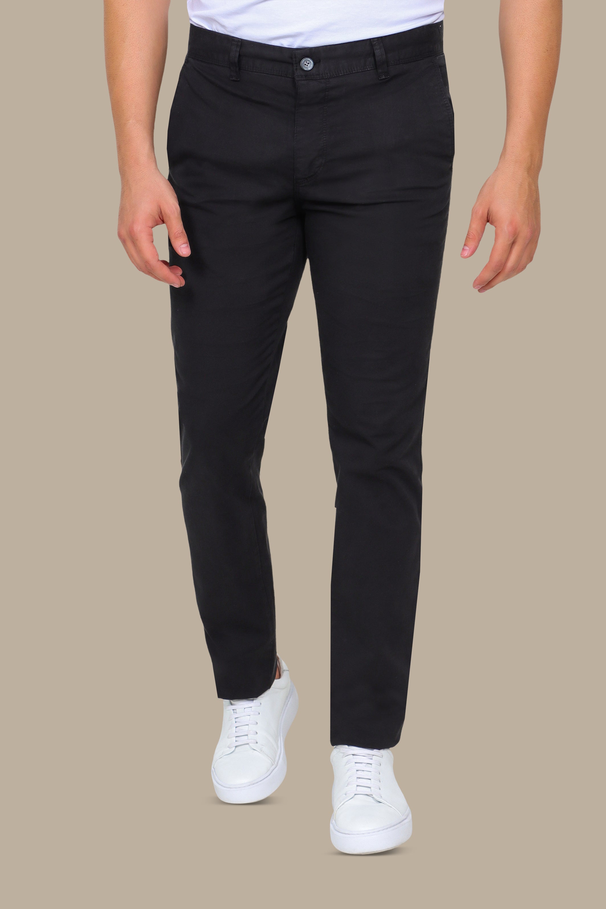 Black Plain Chinos