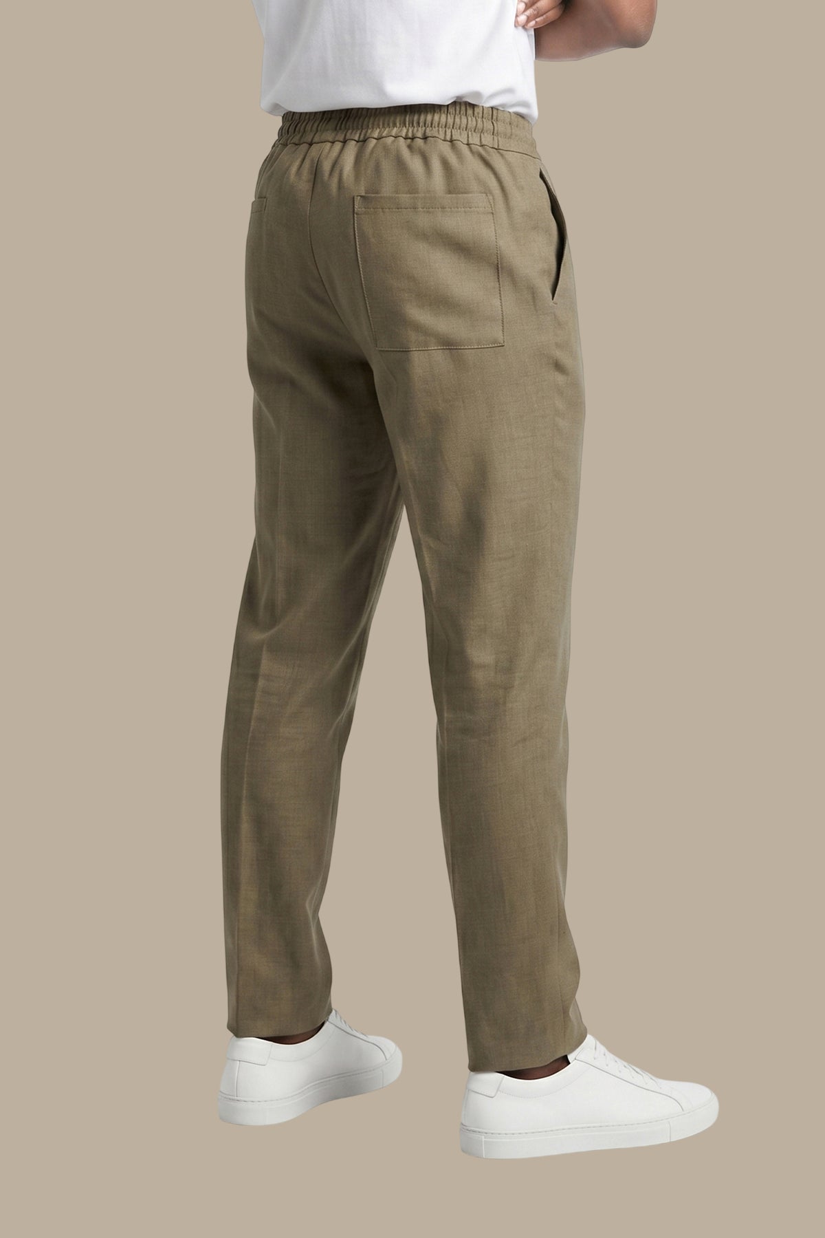 Pant Linen Baggy Fil-à-Fil – Olive
