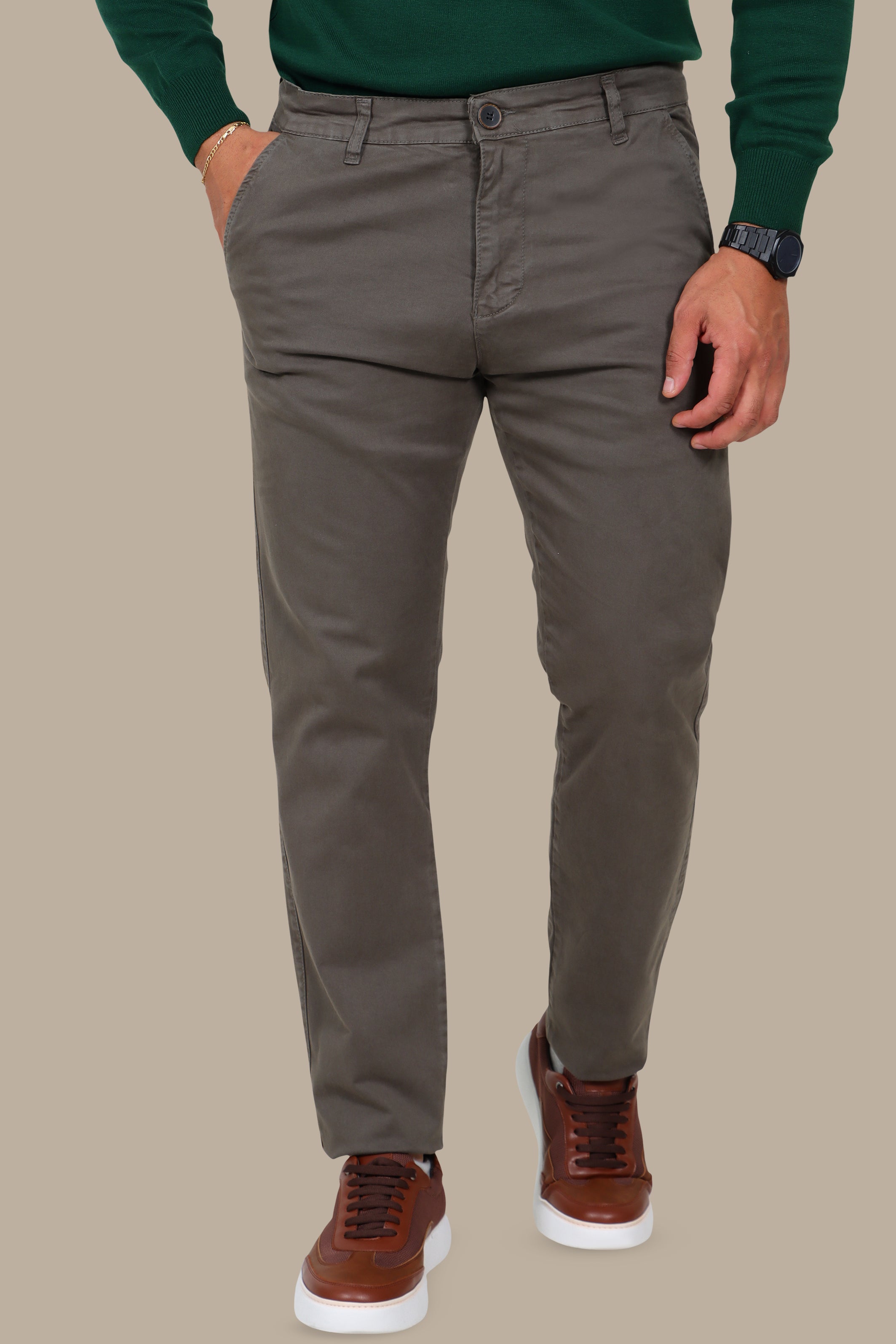 Regular Fit Chino in Khaki – Big Sizes