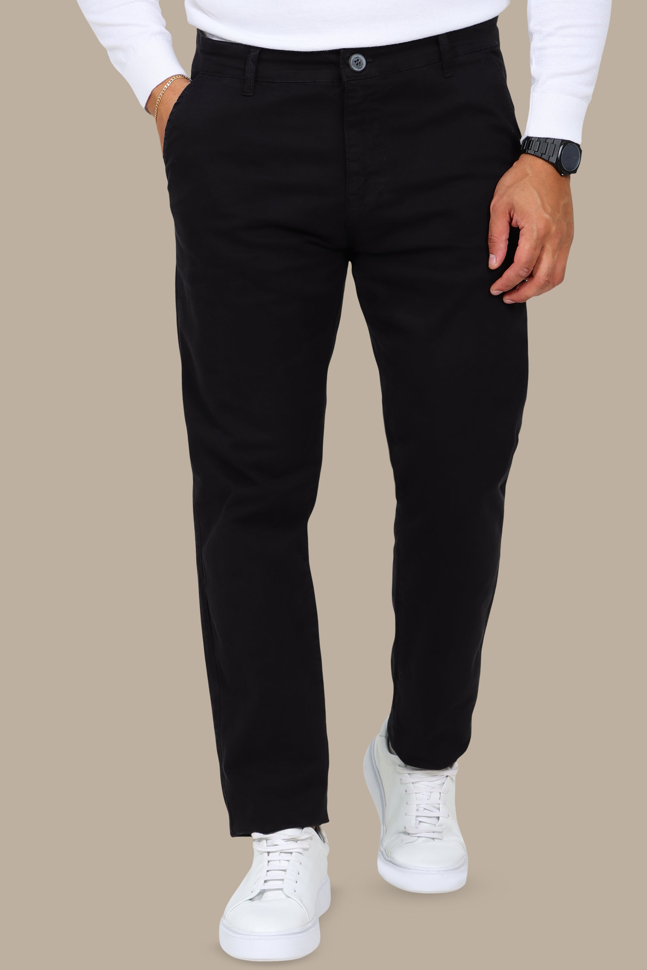 Black Regular-Fit Chino (Big Size)