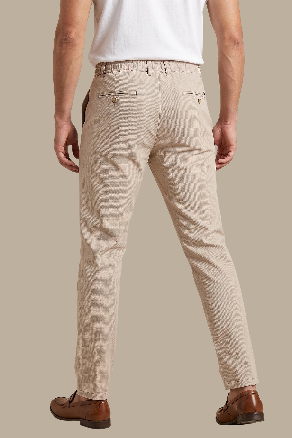 Slim Fit Elastic Waist Trousers
