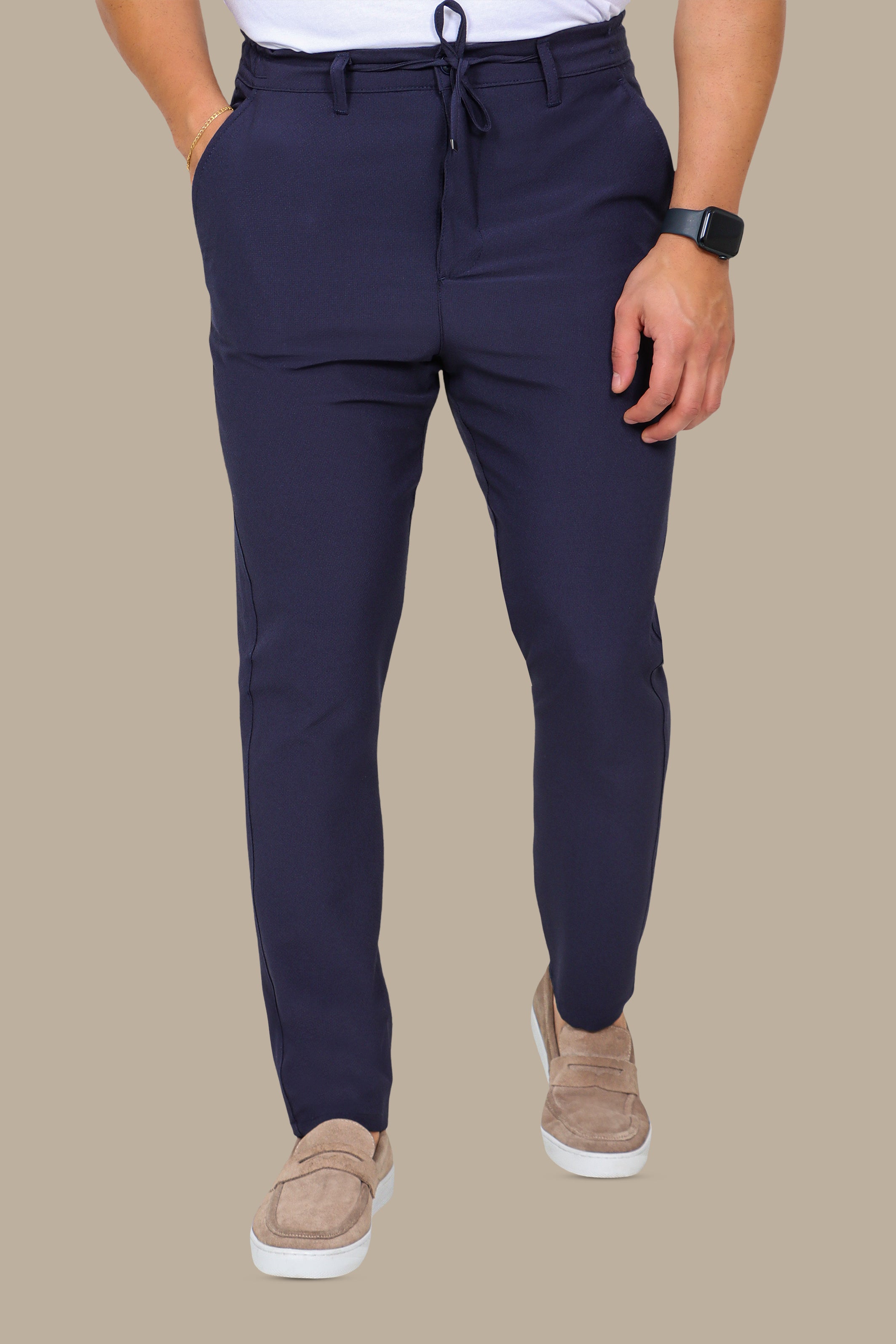 Gofre Cidem Slim Fit Navy Trousers