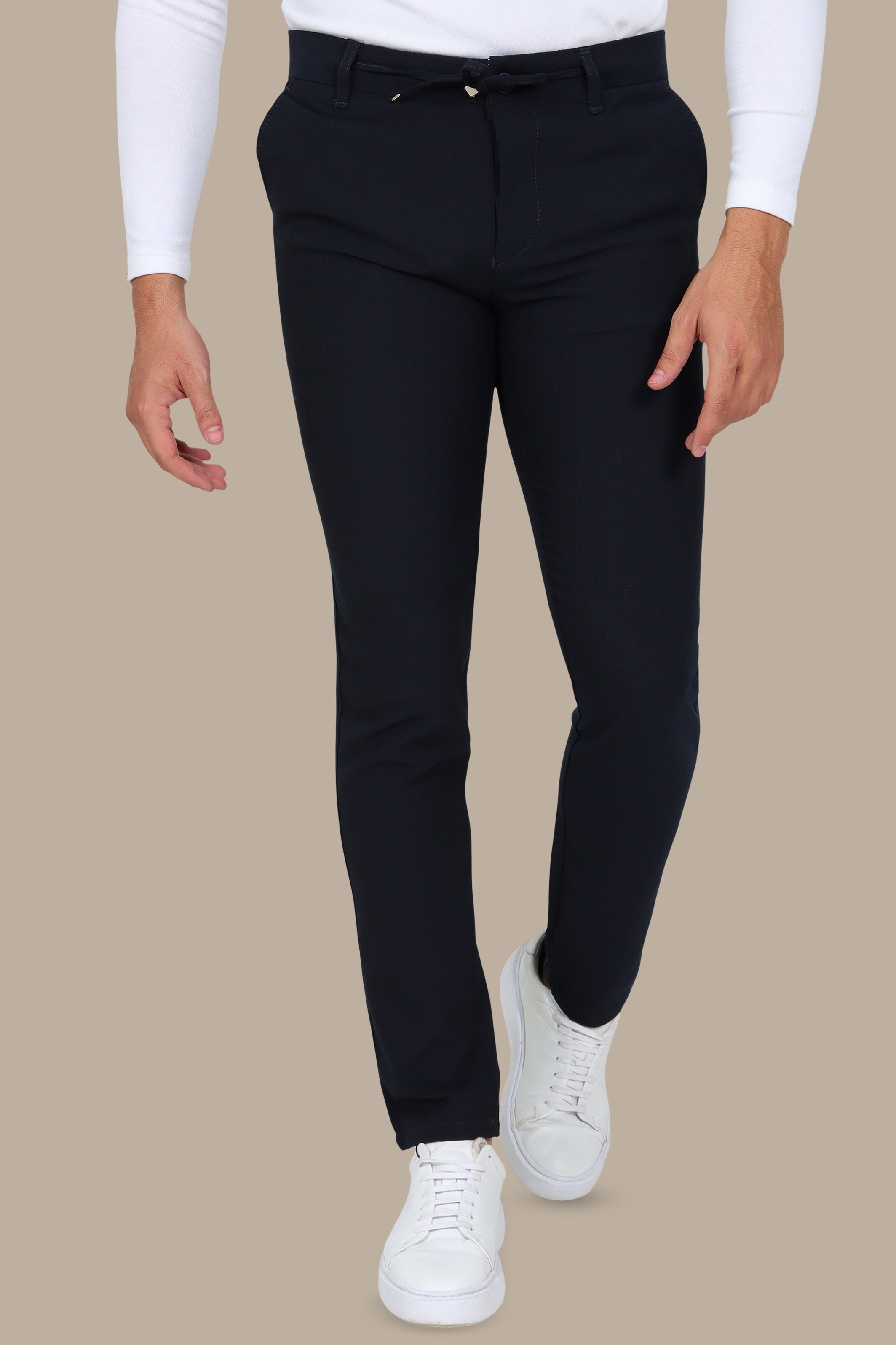 Gofre Cidem Slim Fit Navy Trousers