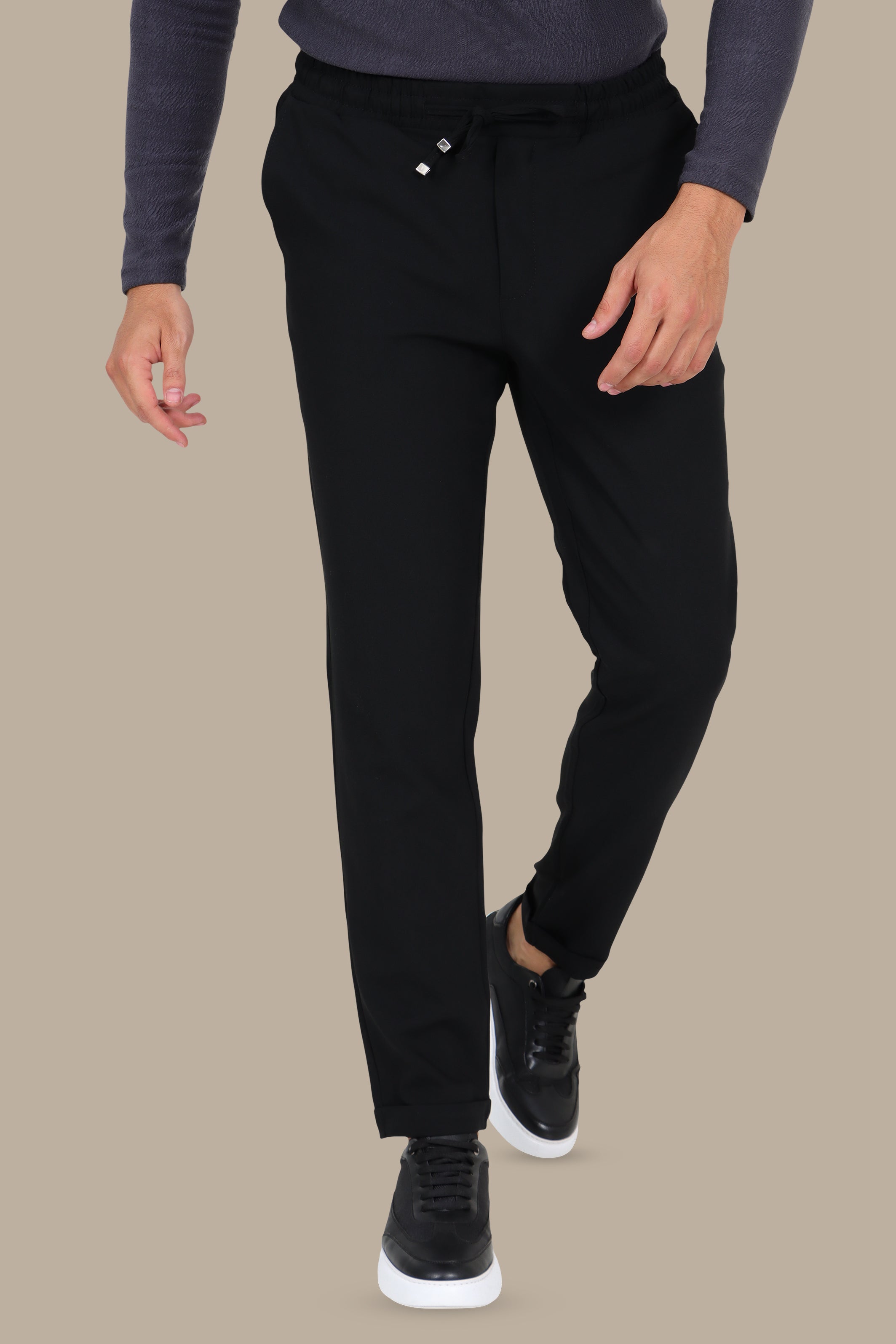 Black Refined Slim Jogger