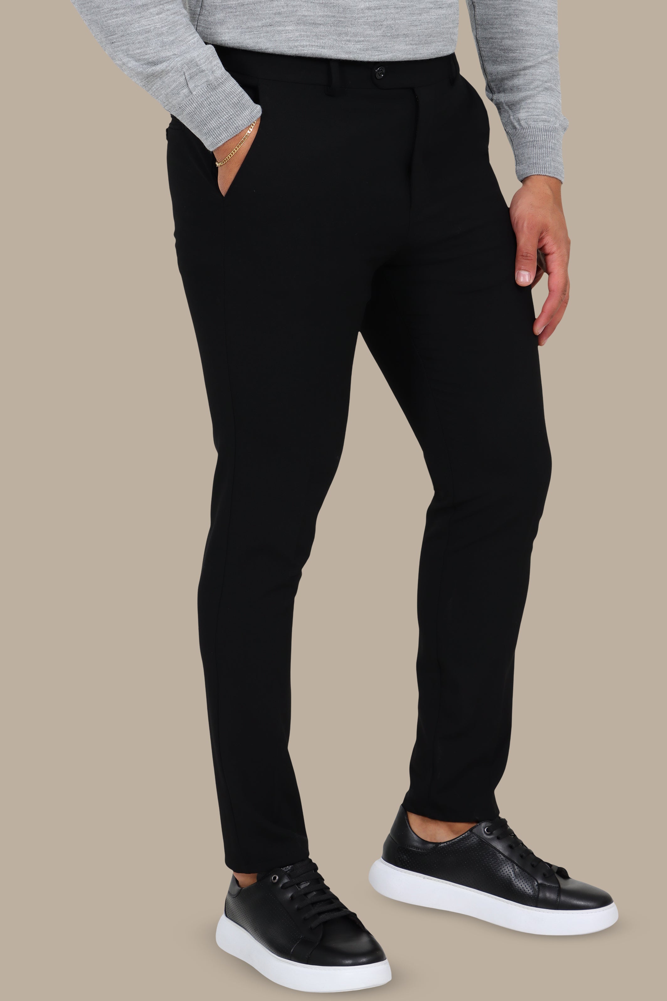 Classic Slim Fit Pants in Black