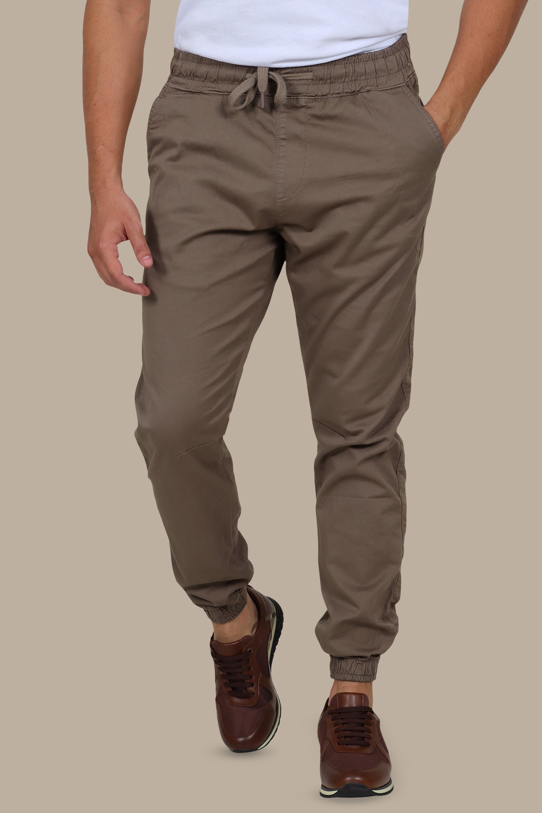 Mocha Cargo Pant with Elastic Waist
