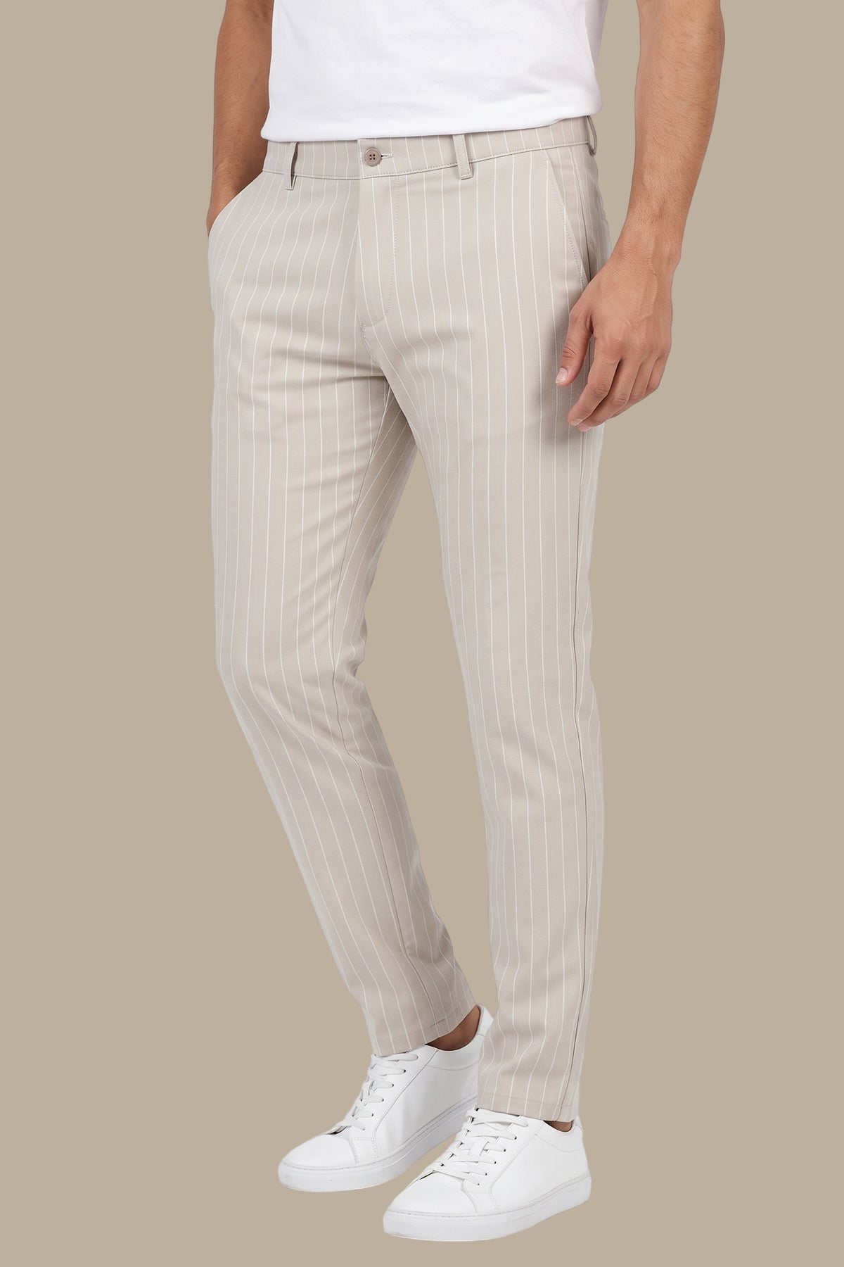 Slim Fit Striped Fashion Trousers