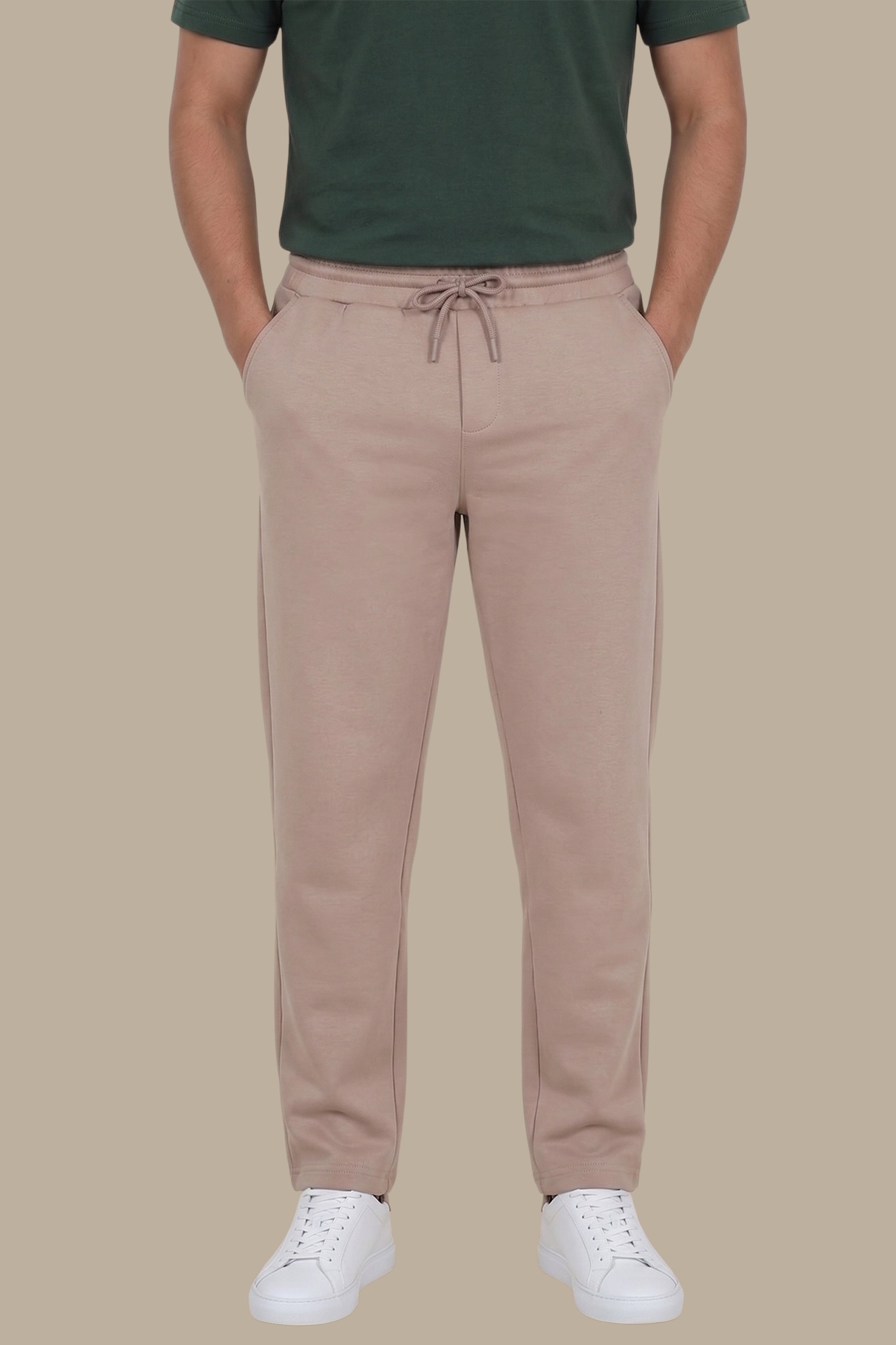 Beige Casual Trousers – Regular Fit