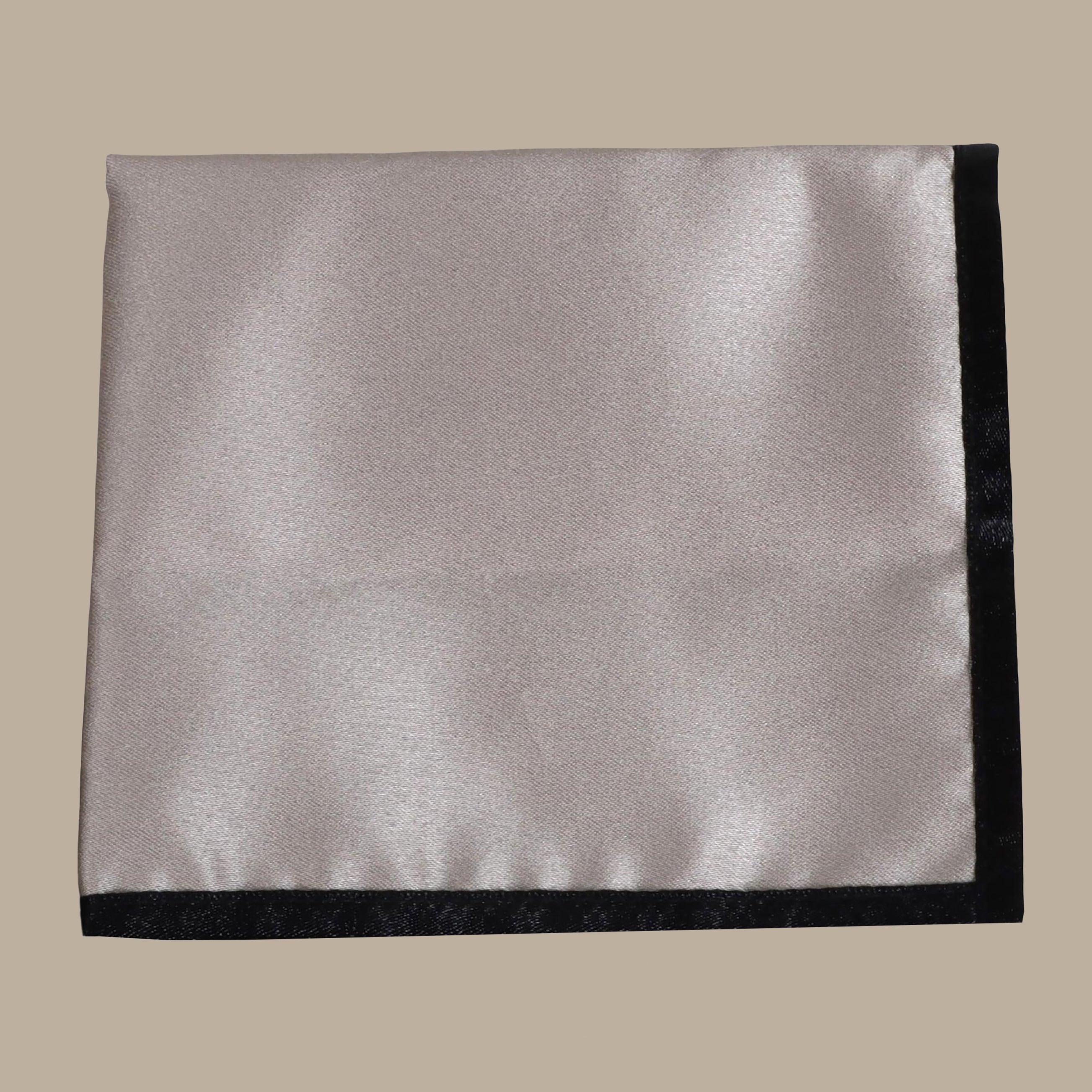 Beige Pocket Square with Black Details