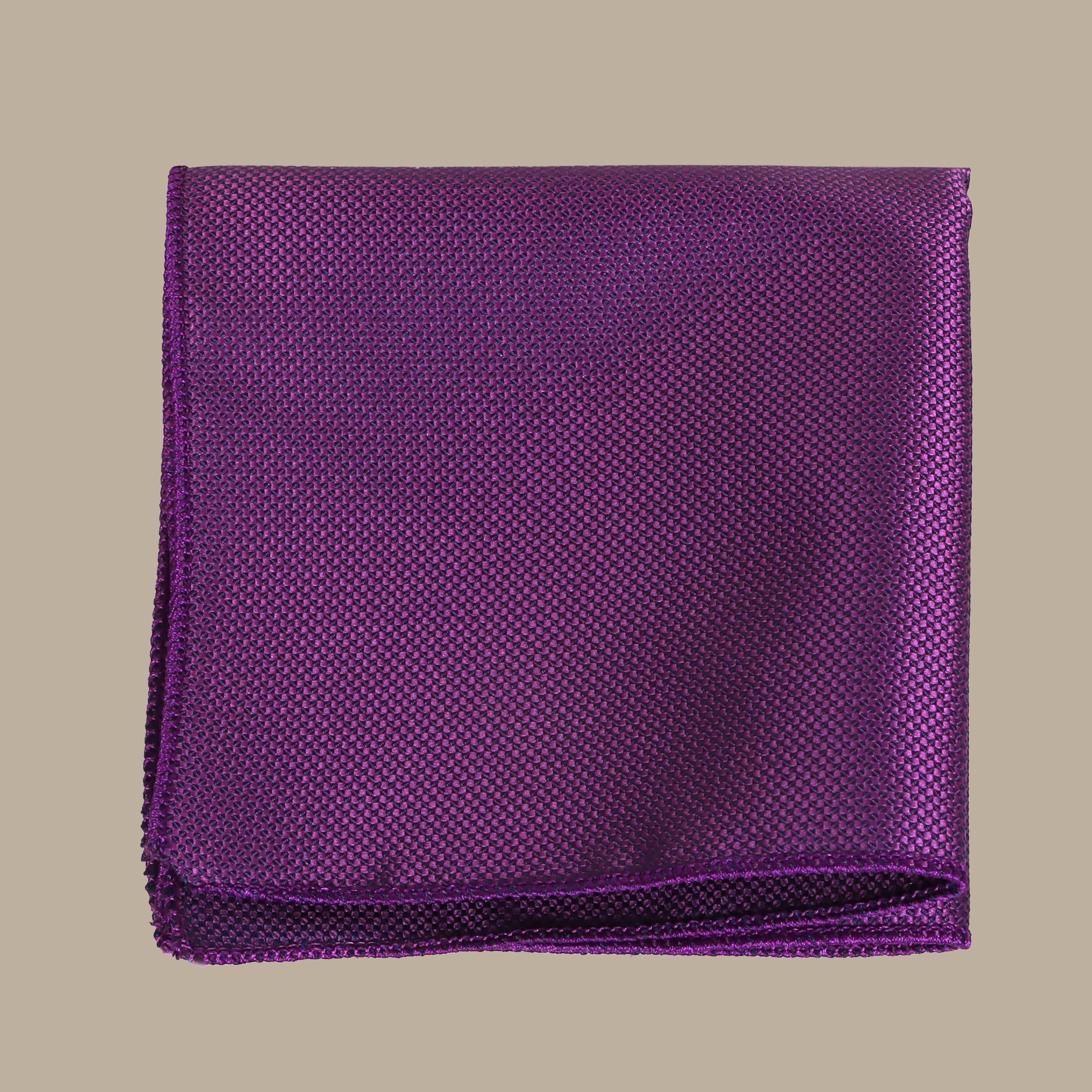 Purple Pocket Square with Structured Plain Design