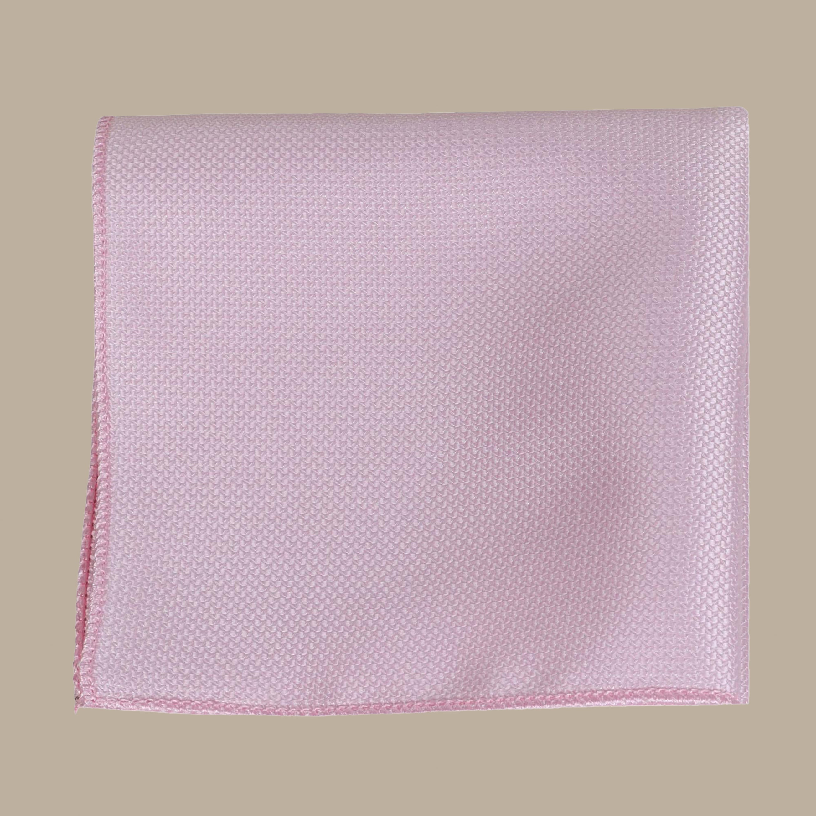 Light Pink Plain Structured Pocket Square