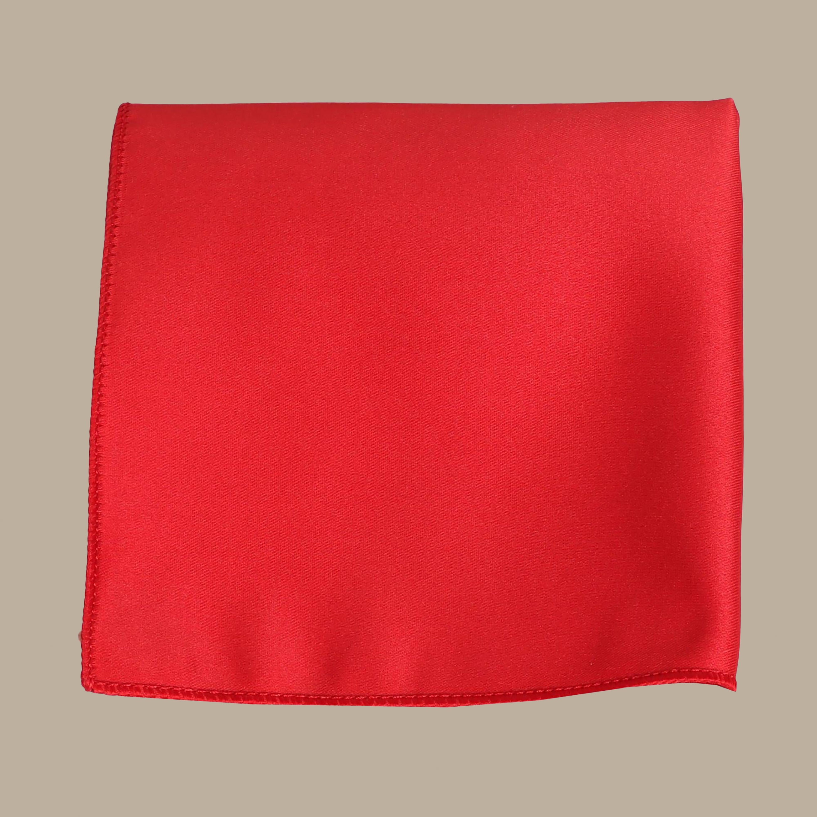 Red Satin Plain Pocket Square