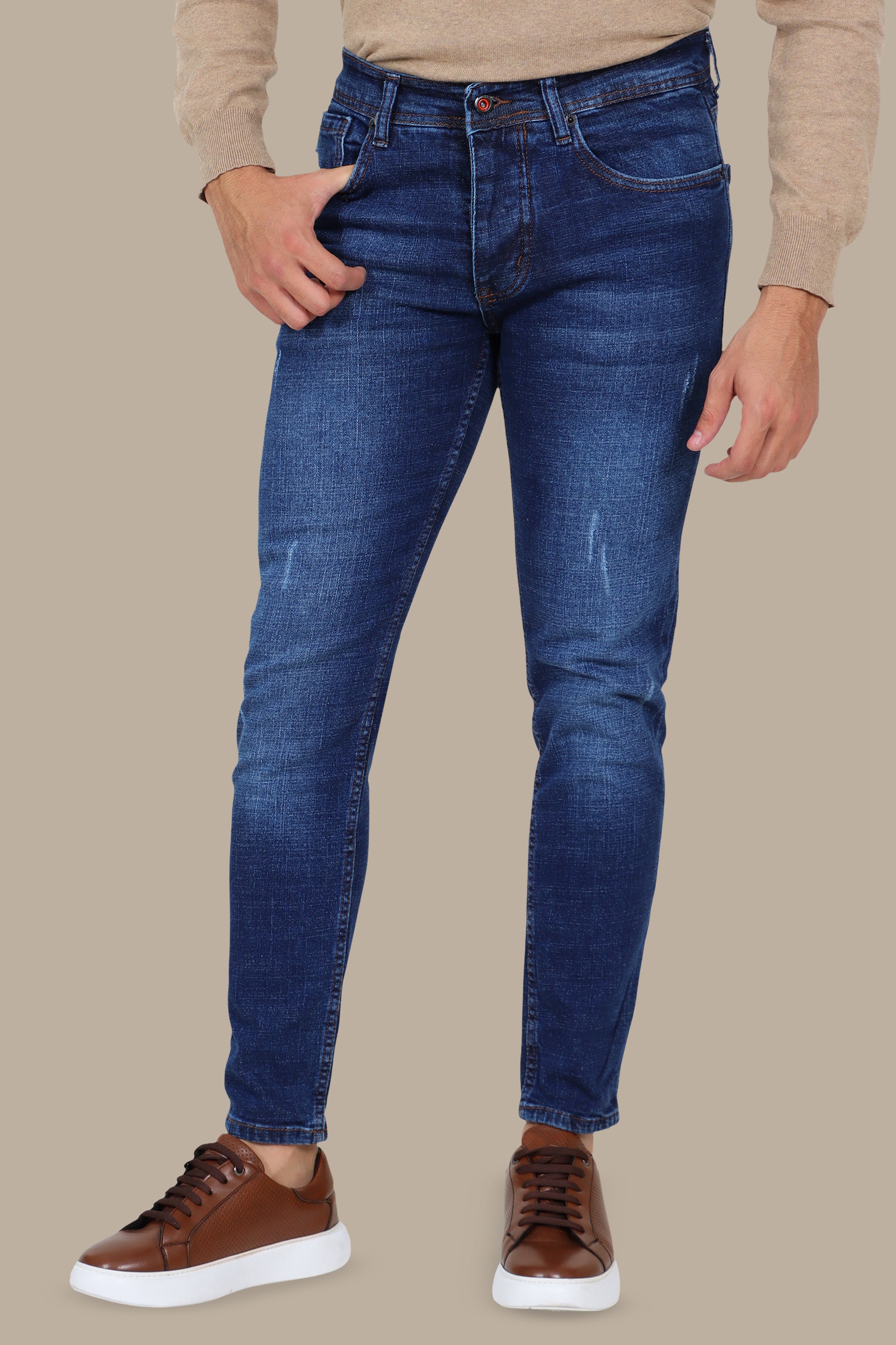 Washed Blue Slim Fit Jeans