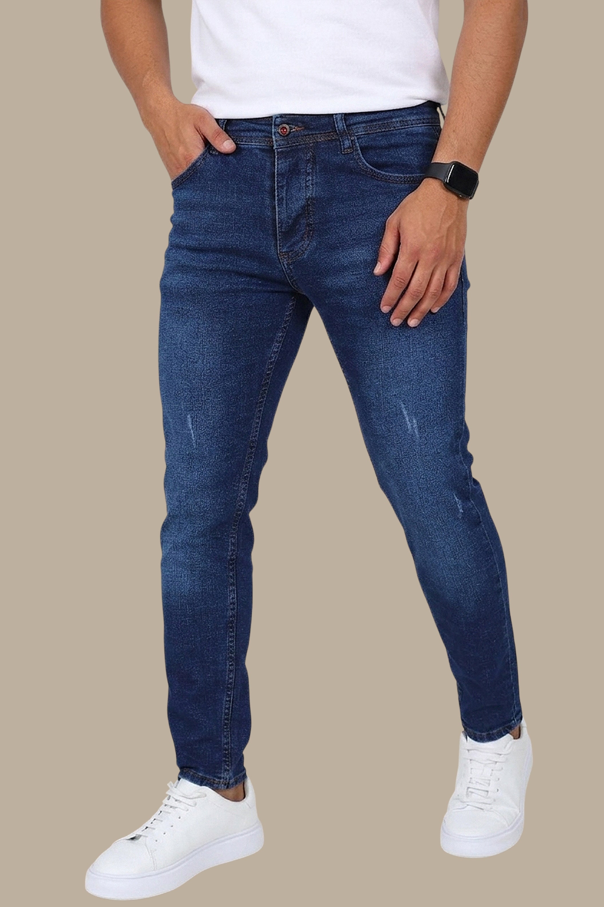 Washed Blue Slim Fit Jeans
