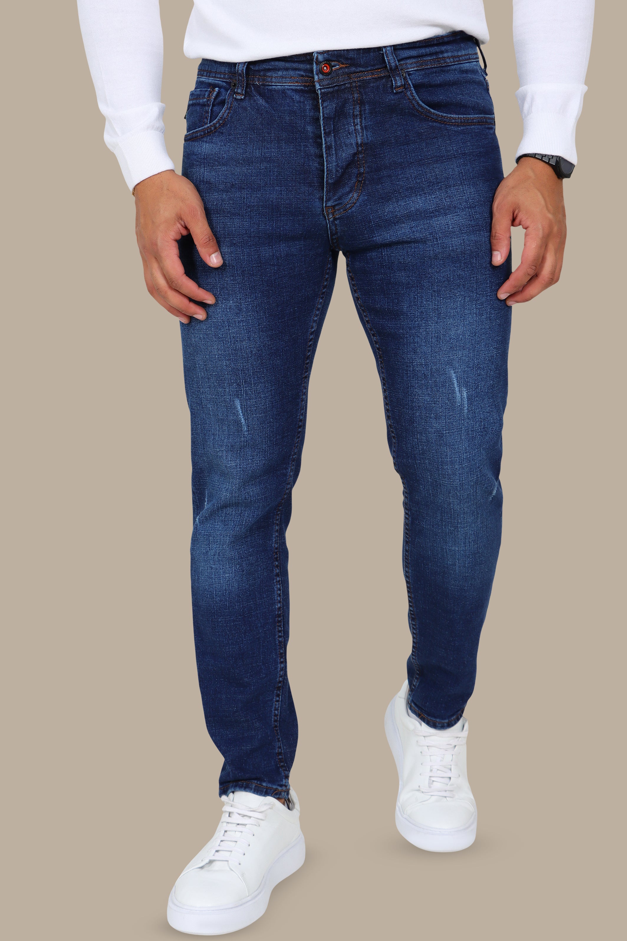 Washed Blue Slim Fit Jeans