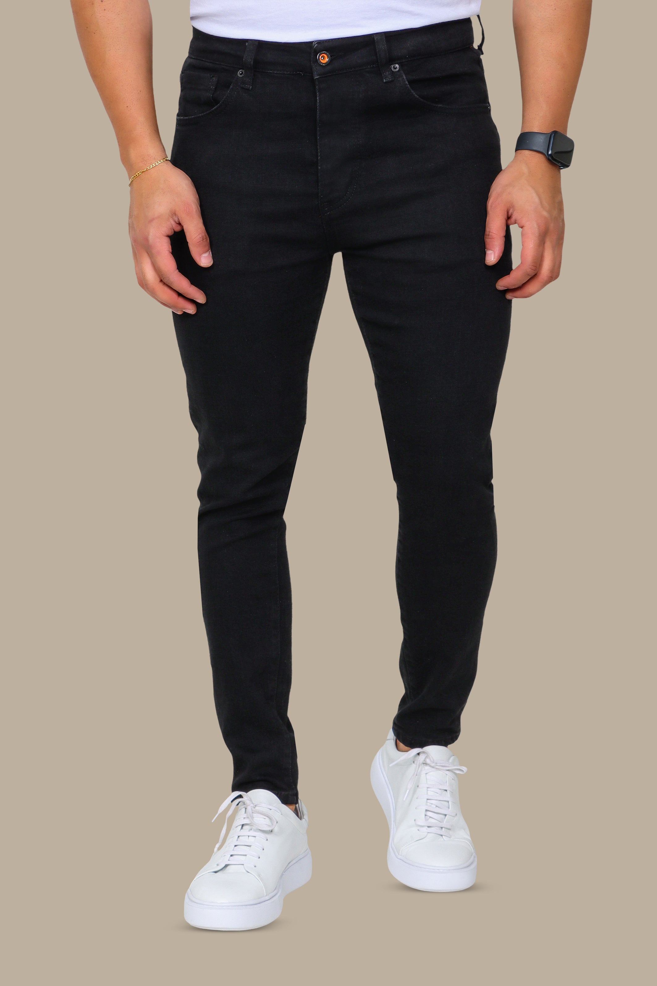 Black Plain Jeans – Regular Fit