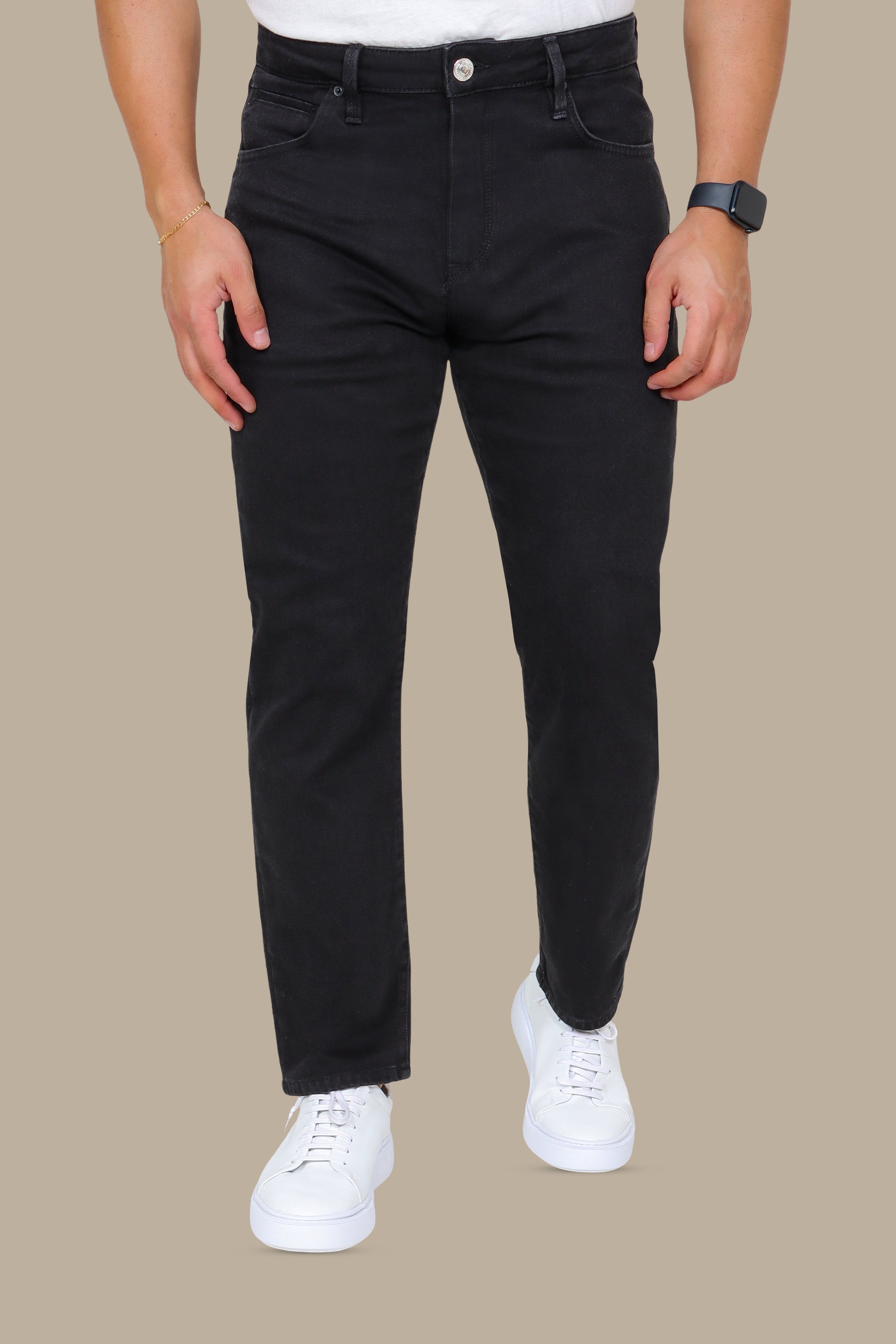 Black Denim Regular Fit Jeans