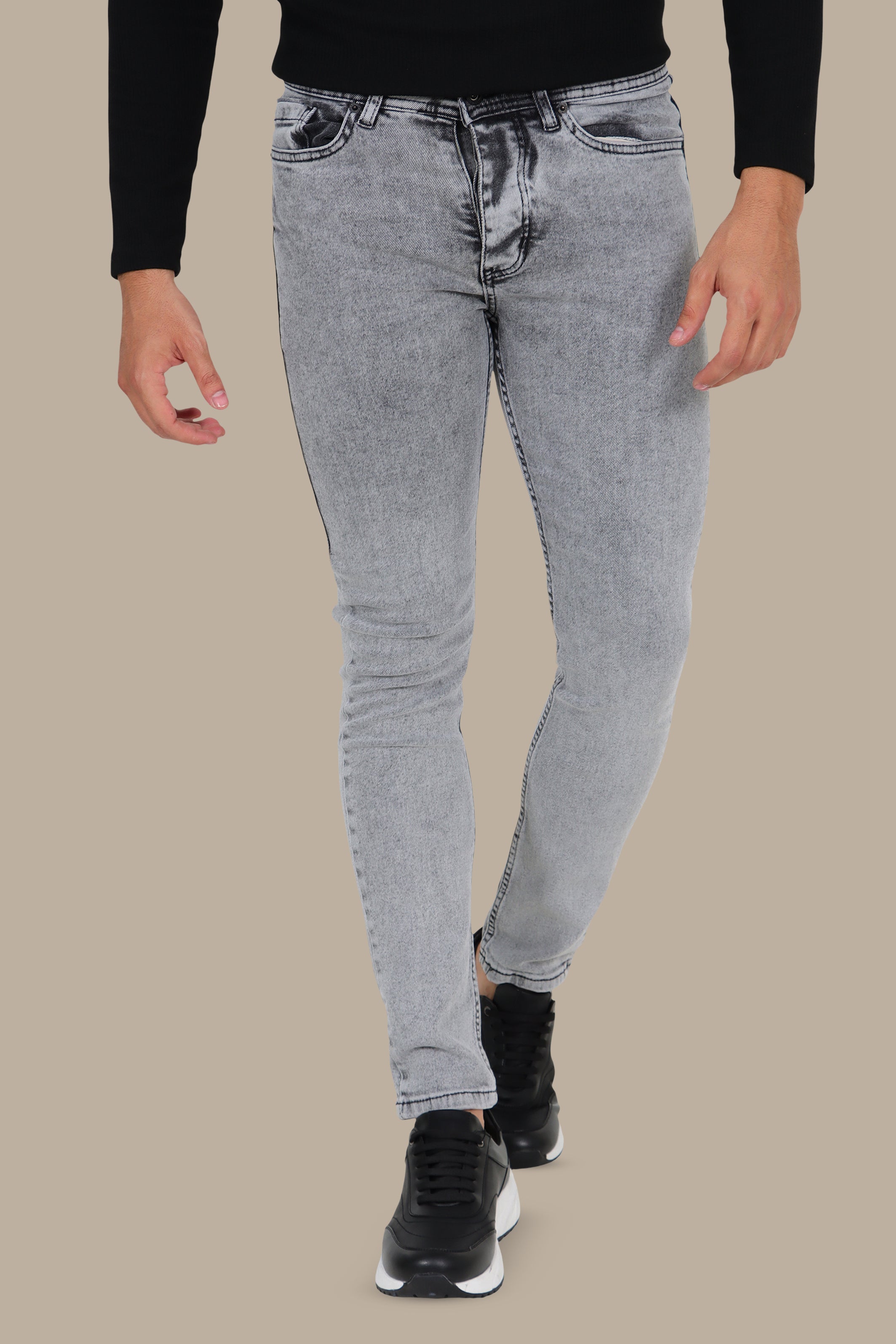 Grey Délavé Regular-Fit Jeans