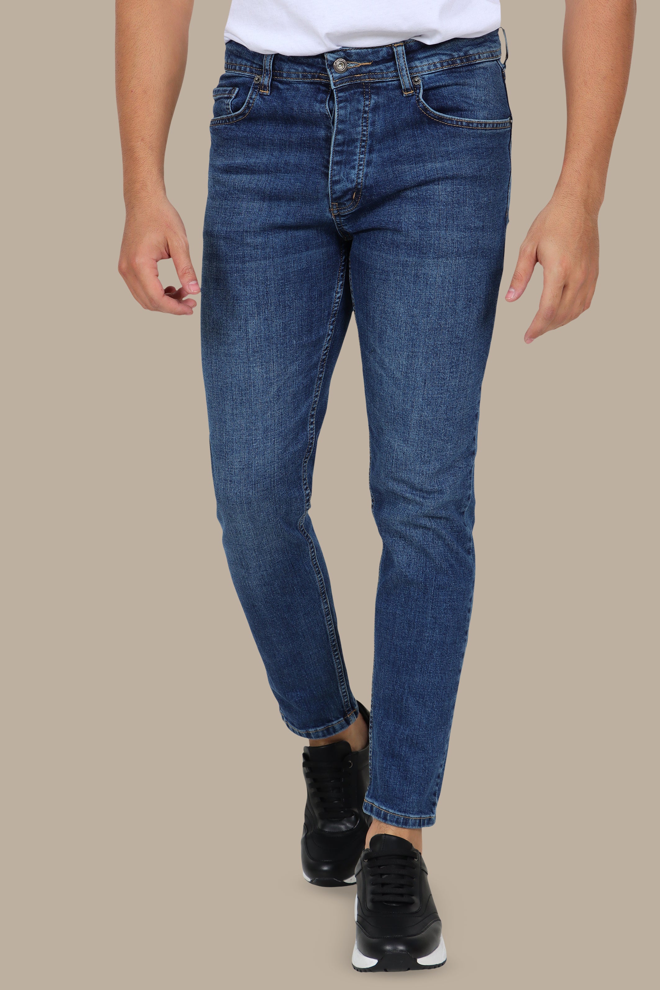 Navy Tie-Dye Semi-Regular Jeans