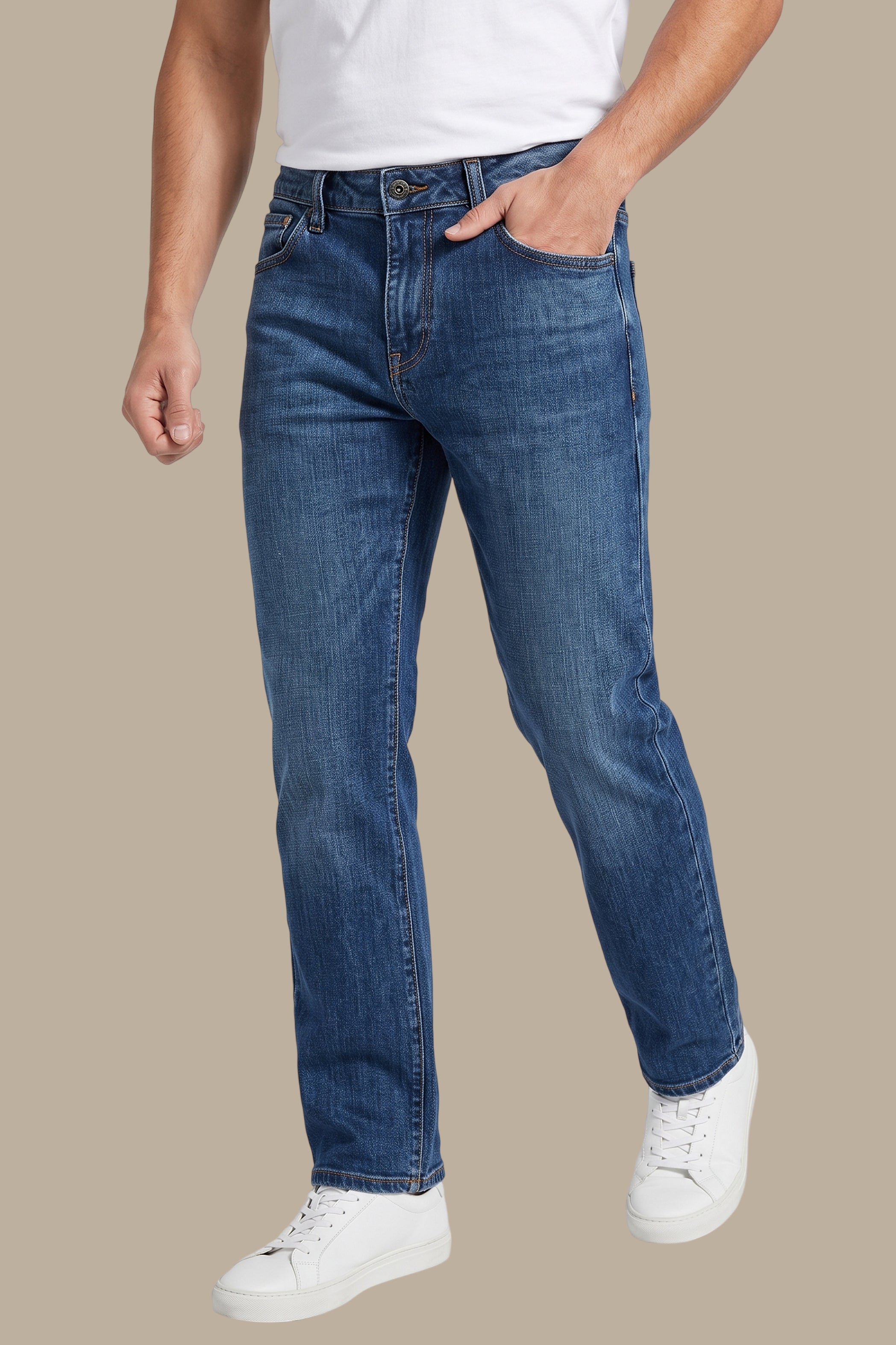 Regular Fit Washed Jeans