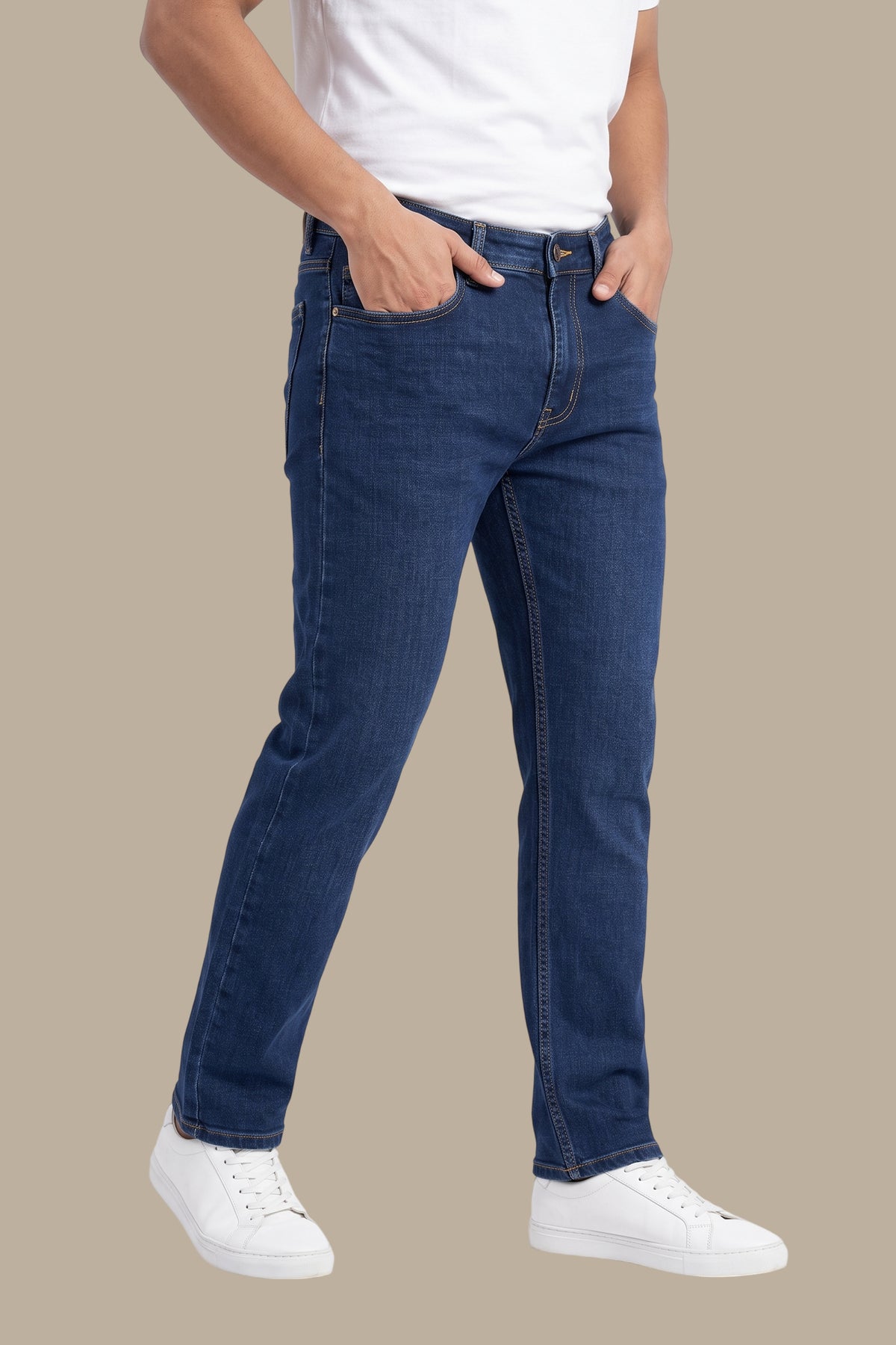 Regular Cut Washed Jeans