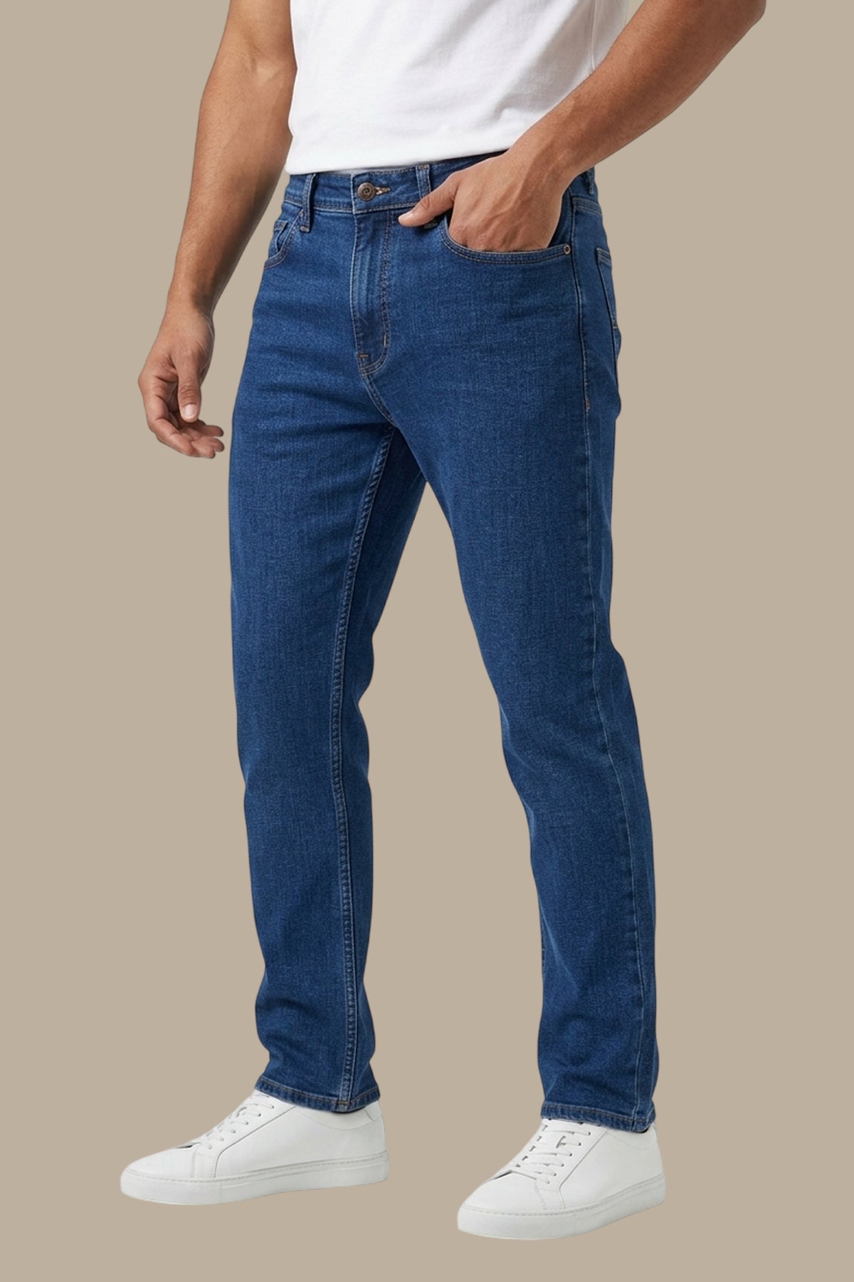 Regular Cut Washed Jeans