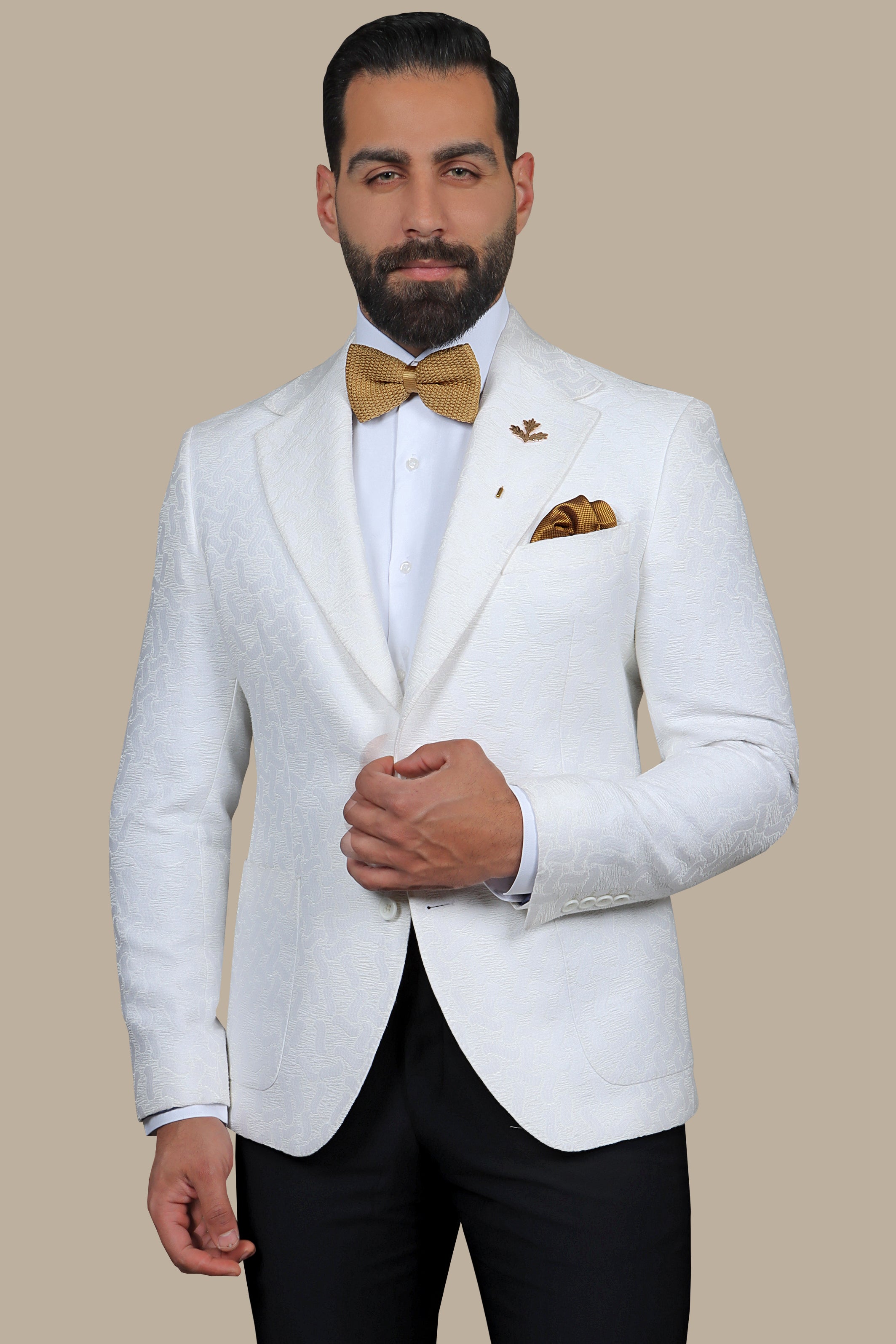 Signature Sophistication: The FV Special Blazer with White Patterned Patch Pocket
