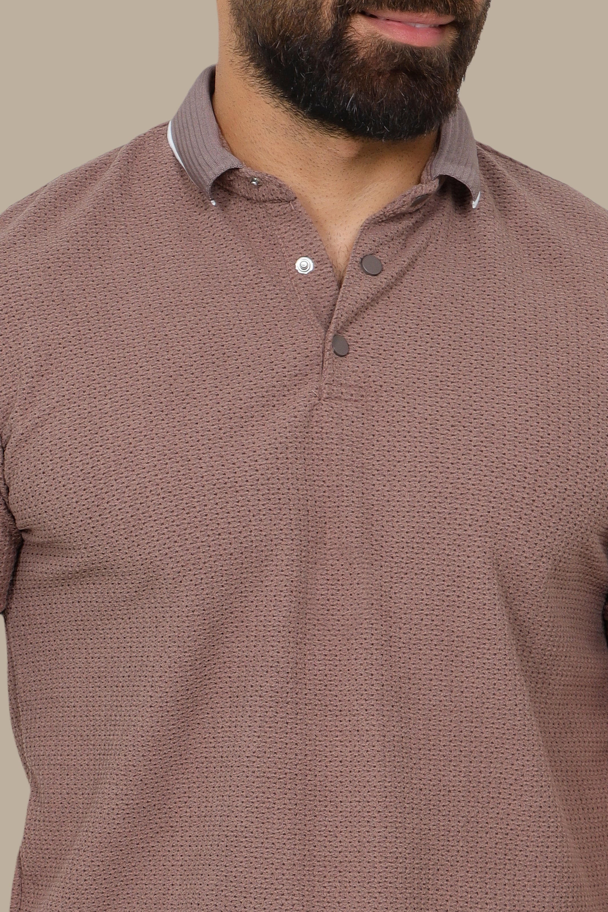 Mocha Short Sleeve Polo in Breathable Fabric