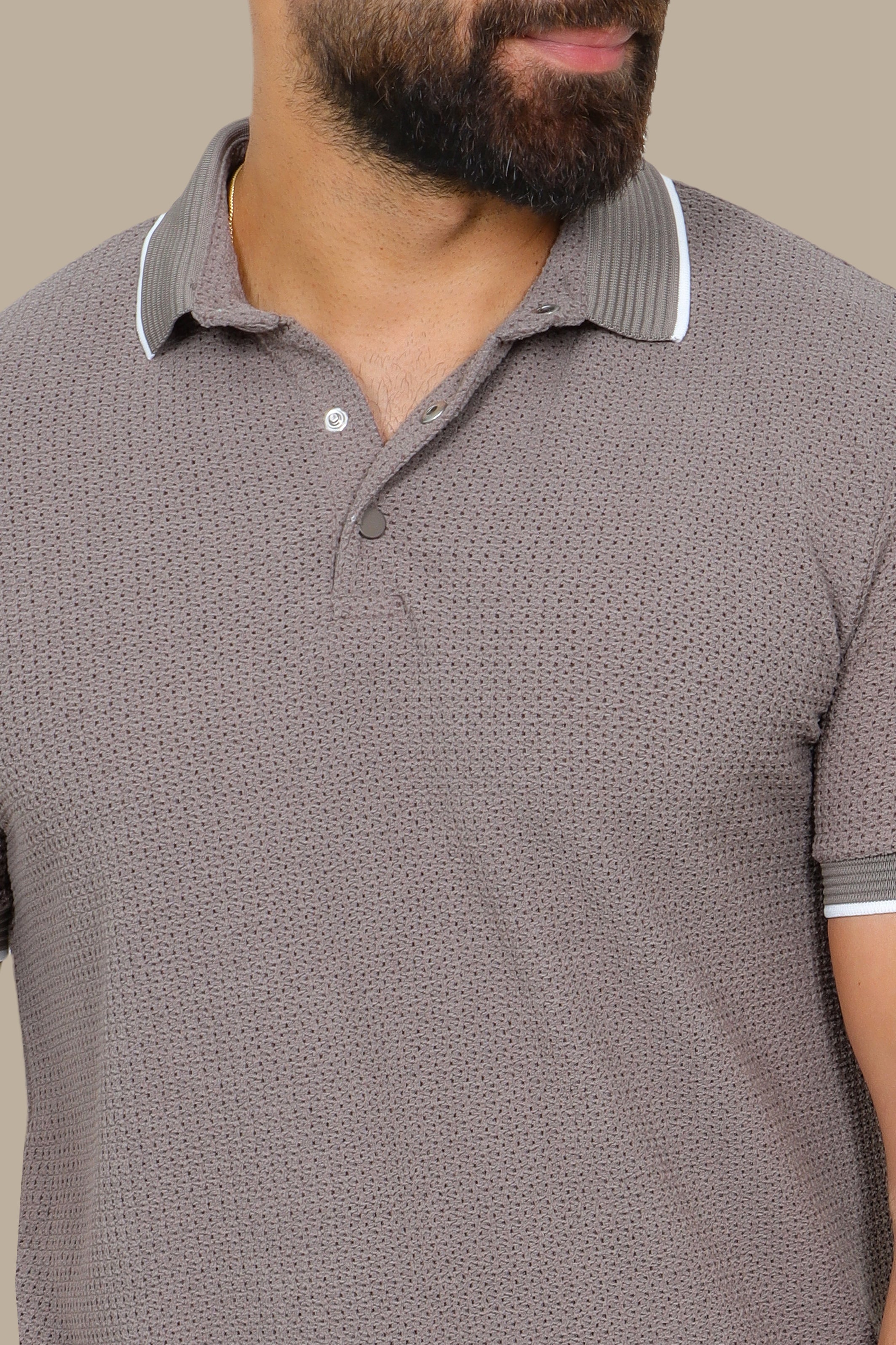 Olive Short-Sleeve Polo in Breathable Fabric