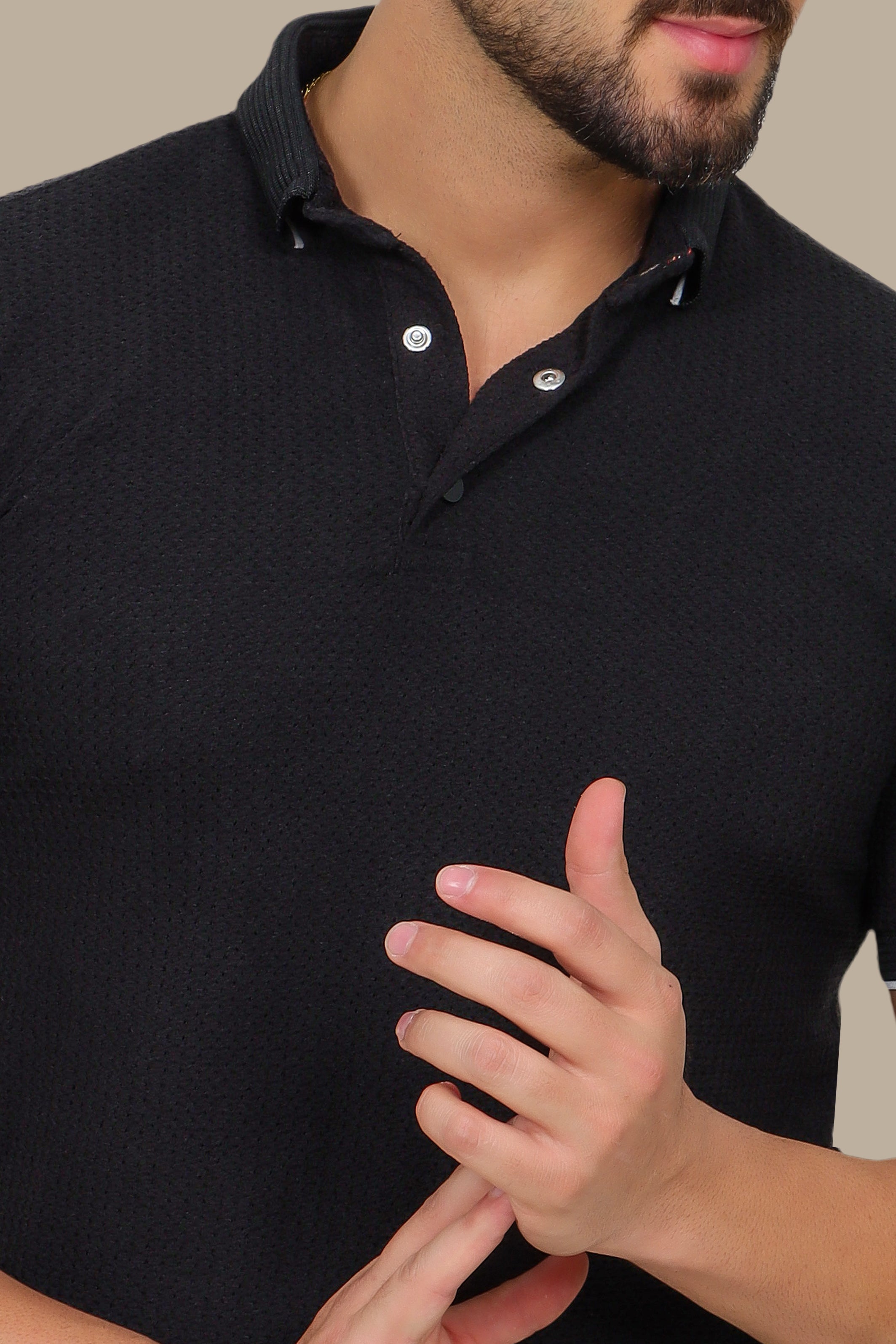 Black Breathable Polo: Short Sleeves