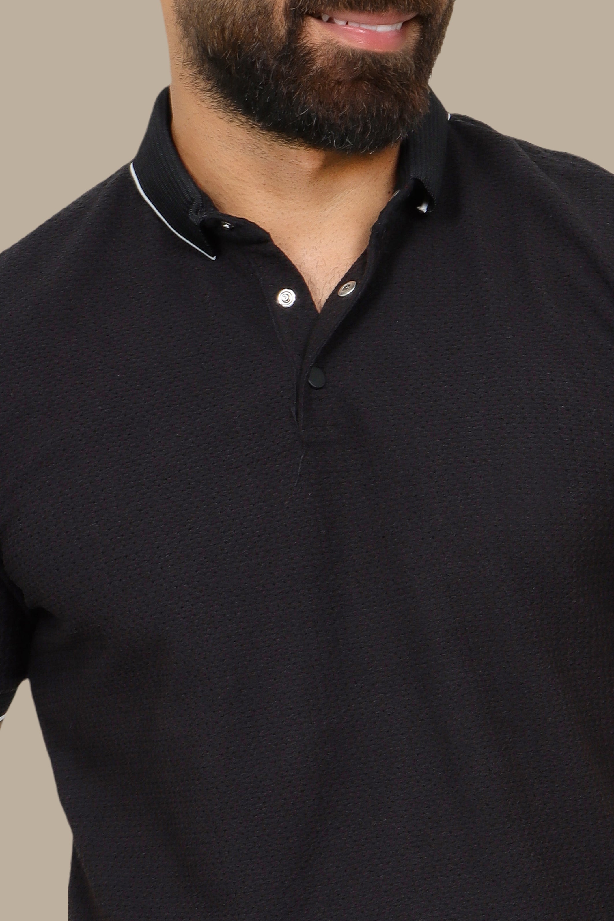 Black Breathable Polo: Short Sleeves
